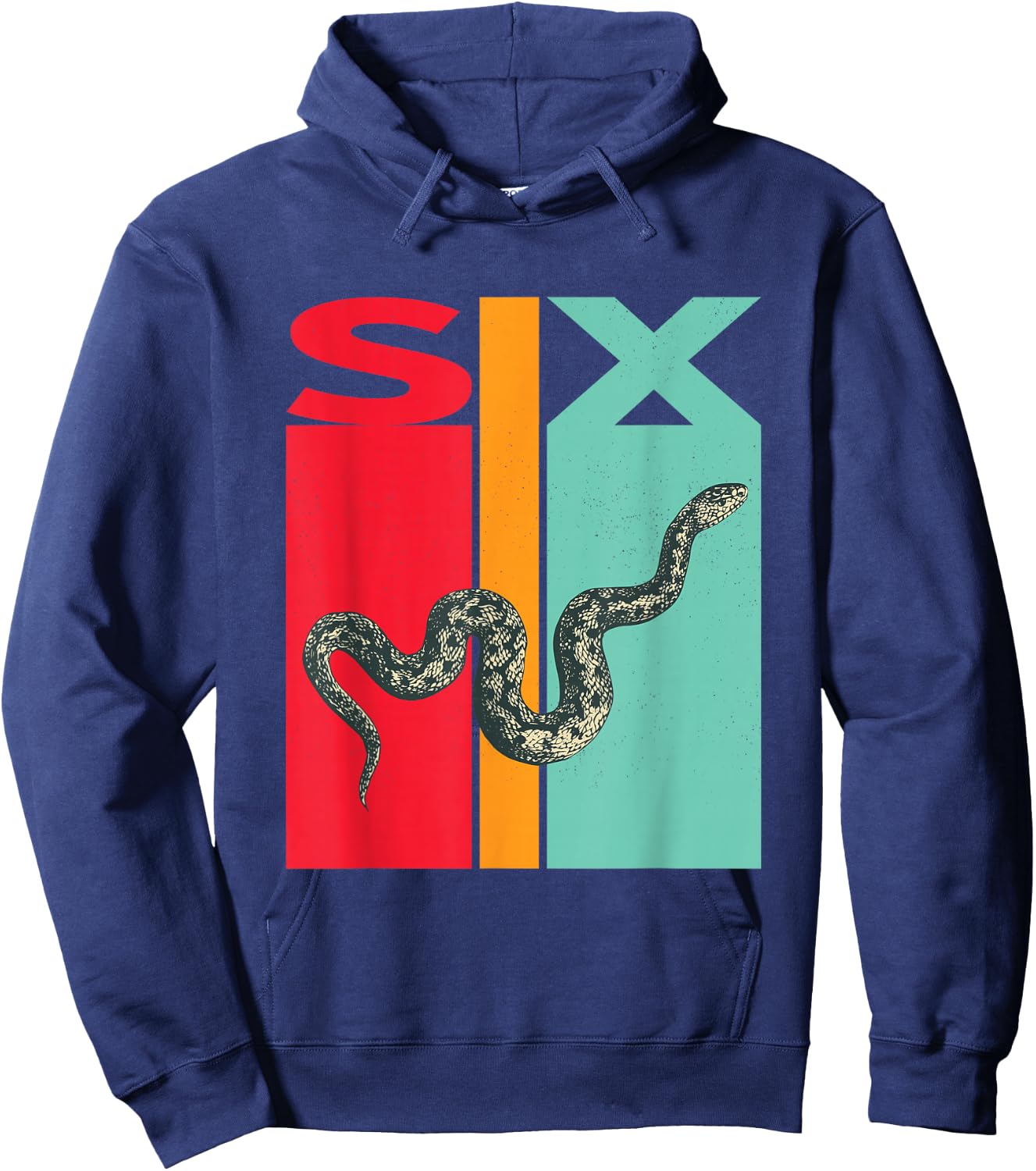 6th Birthday Vintage Snake Pet Reptile 6 Years Old Hoodie - Hoodie | Navy