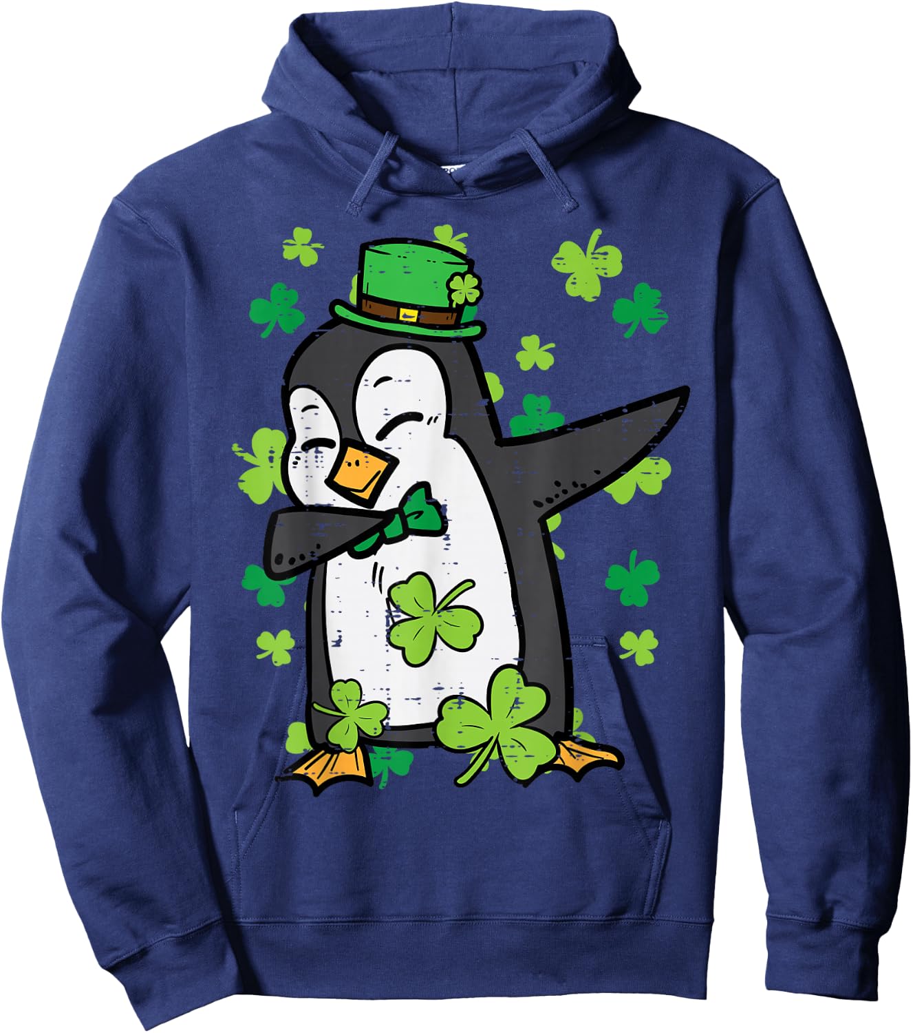 St Patricks Day Penguin Dab Saint Paddys Boys Girls Kids Hoodie - Hoodie | Navy