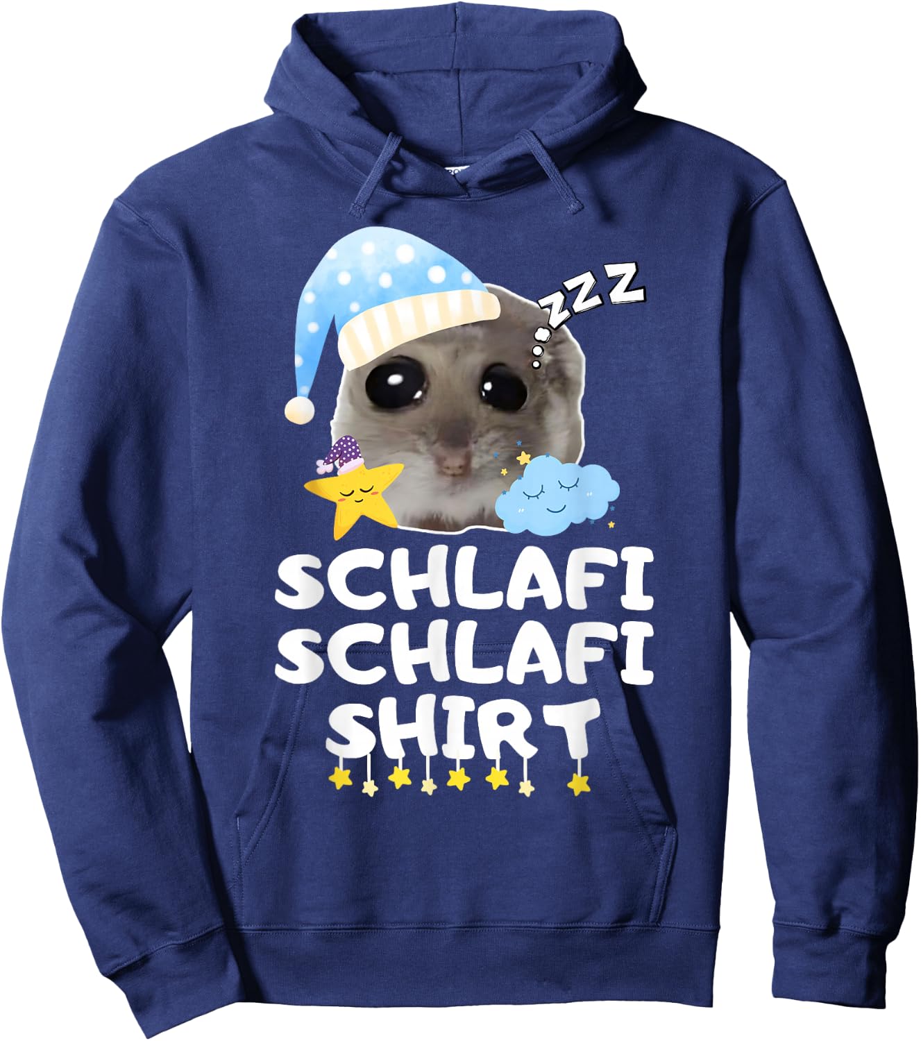 Schlafi Schlafi Funny Sad Hamster Cute Hamstie Hoodie - Hoodie | Navy