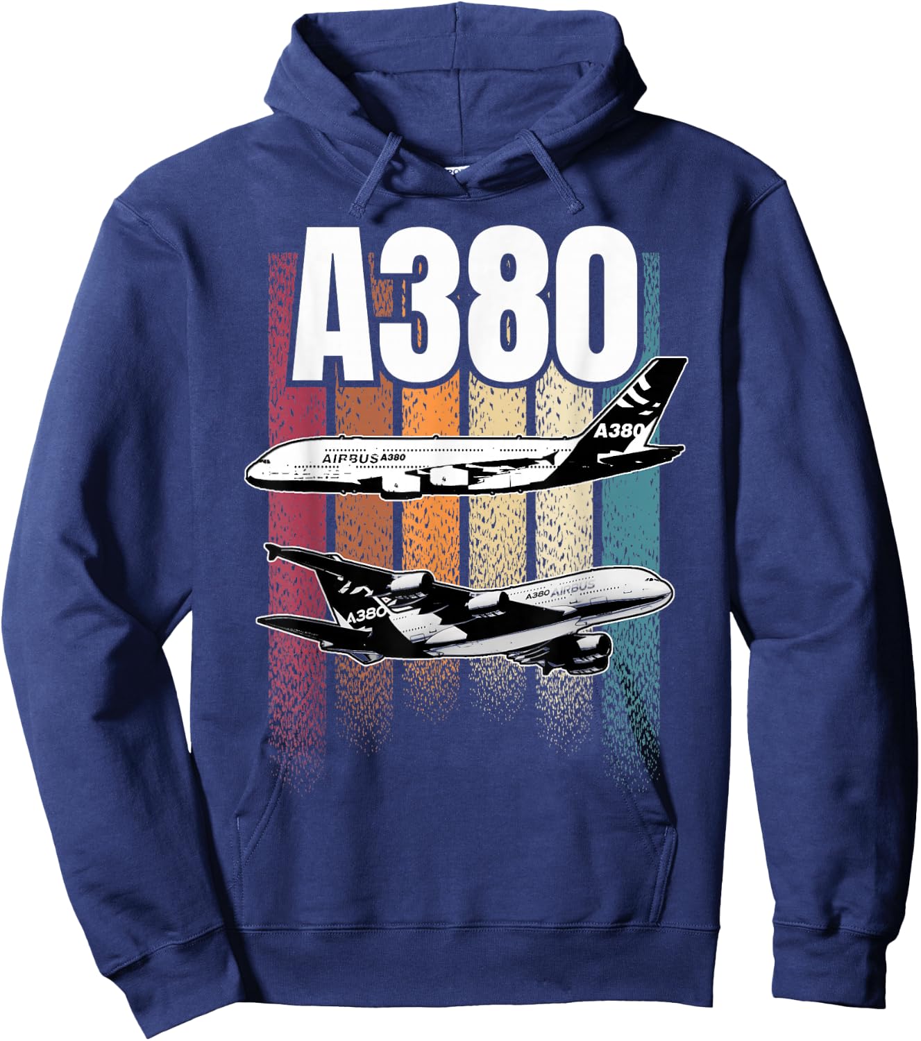 Passenger Plane A380 , black Hoodie - Hoodie | Navy