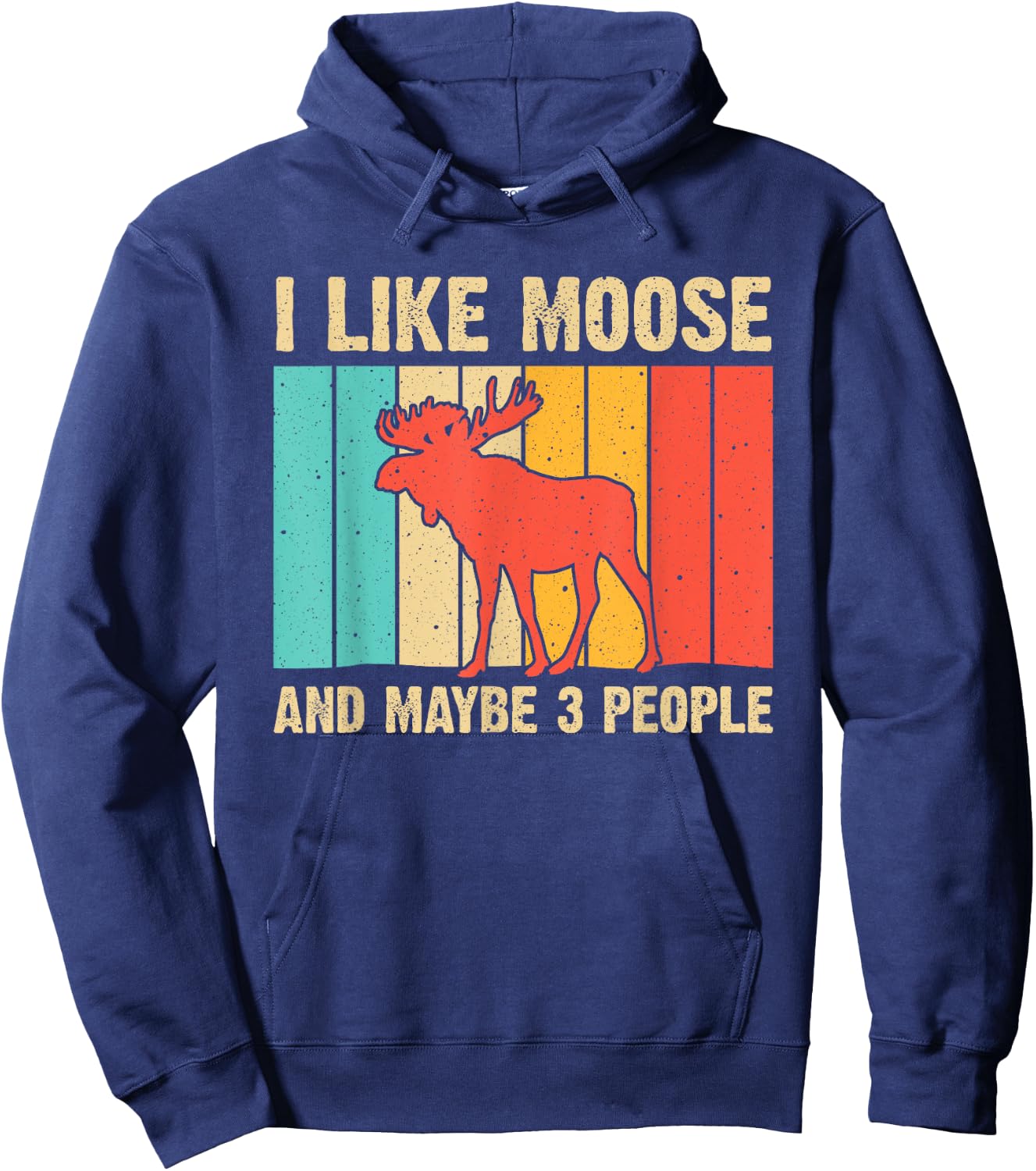 Funny Moose Design For Deer Elk Lover Men Women Boys Girls Hoodie - Hoodie | Navy
