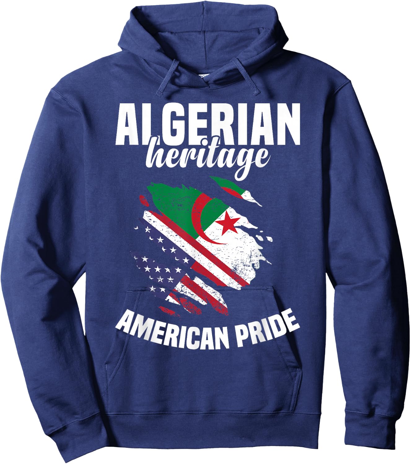 Algeria Flag Outfit American Flags US Uniform Algerian Hoodie - Hoodie | Navy