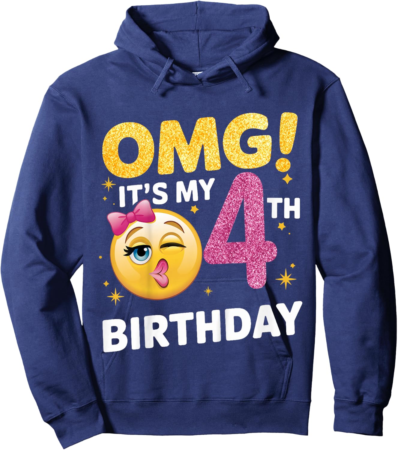 OMG It's My 4th Birthday Girls Gifts 4 Year Old Bday Hoodie - Hoodie | Navy