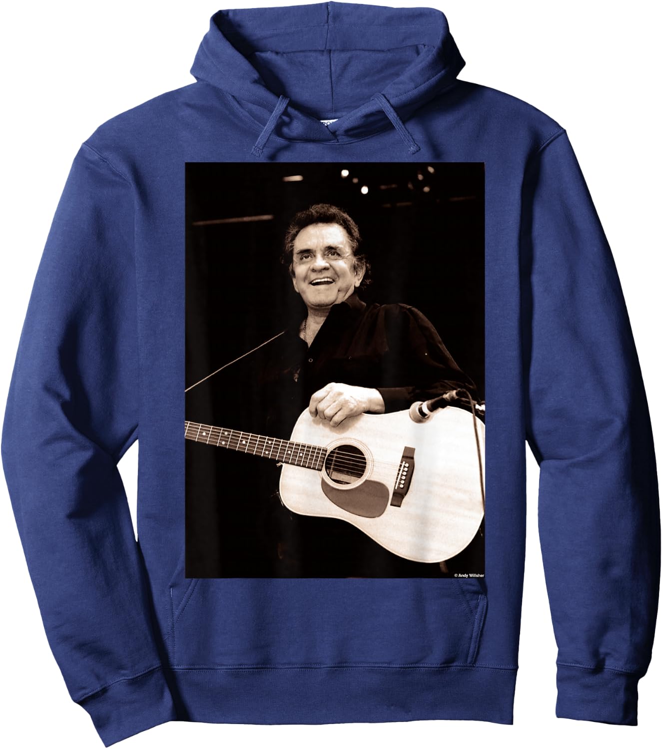 Johnny Cash Live At Glastonbury 1994 By Andy Willsher Hoodie - Hoodie | Navy