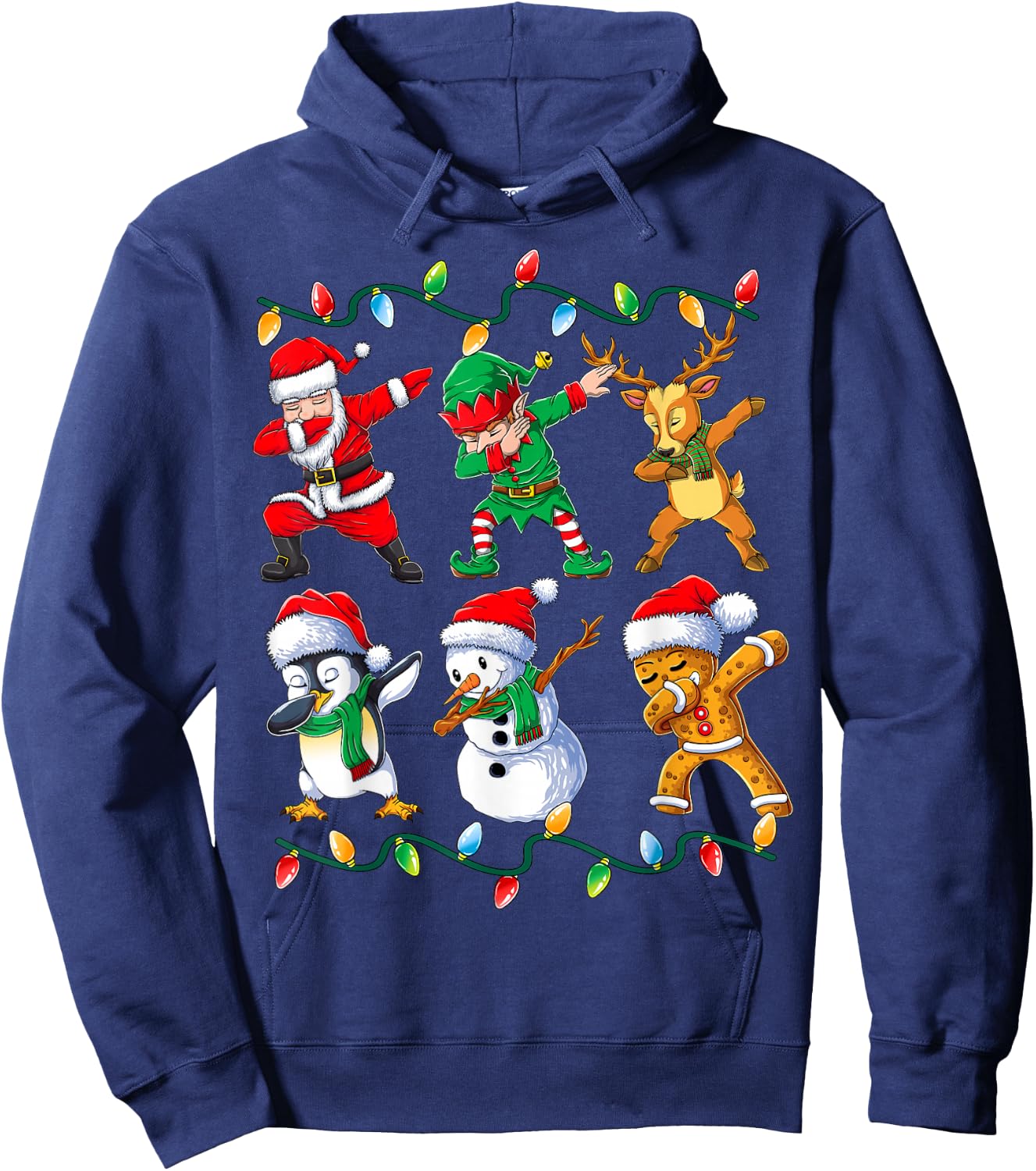 Dabbing Santa Friends Xmas Gifts Men Kids Boys Christmas Hoodie - Hoodie | Navy