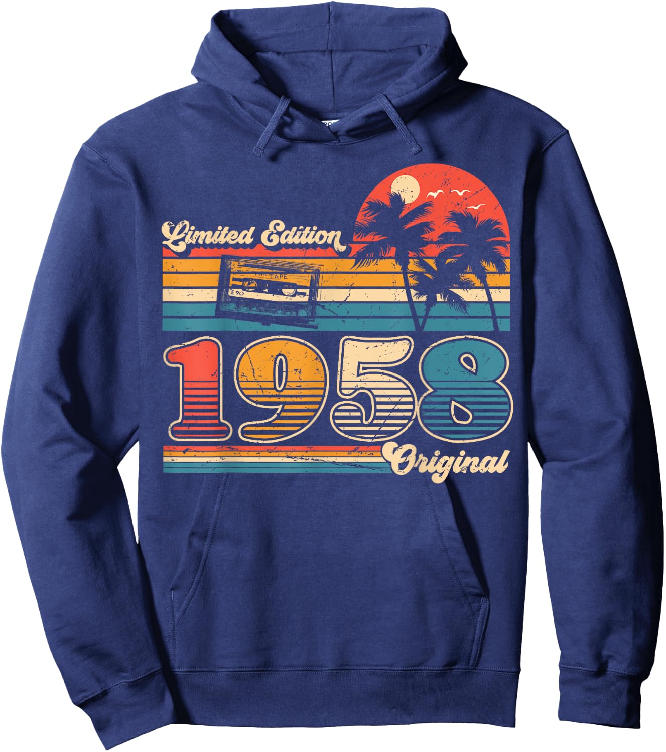 67th Birthday Retro Vintage 1958 Men Women Hoodie - Hoodie | Navy