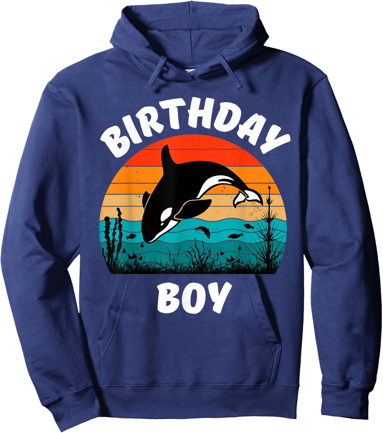 Cool Orca Whale Birthday Boy Teenage Brother Gift Hoodie - Hoodie | Navy