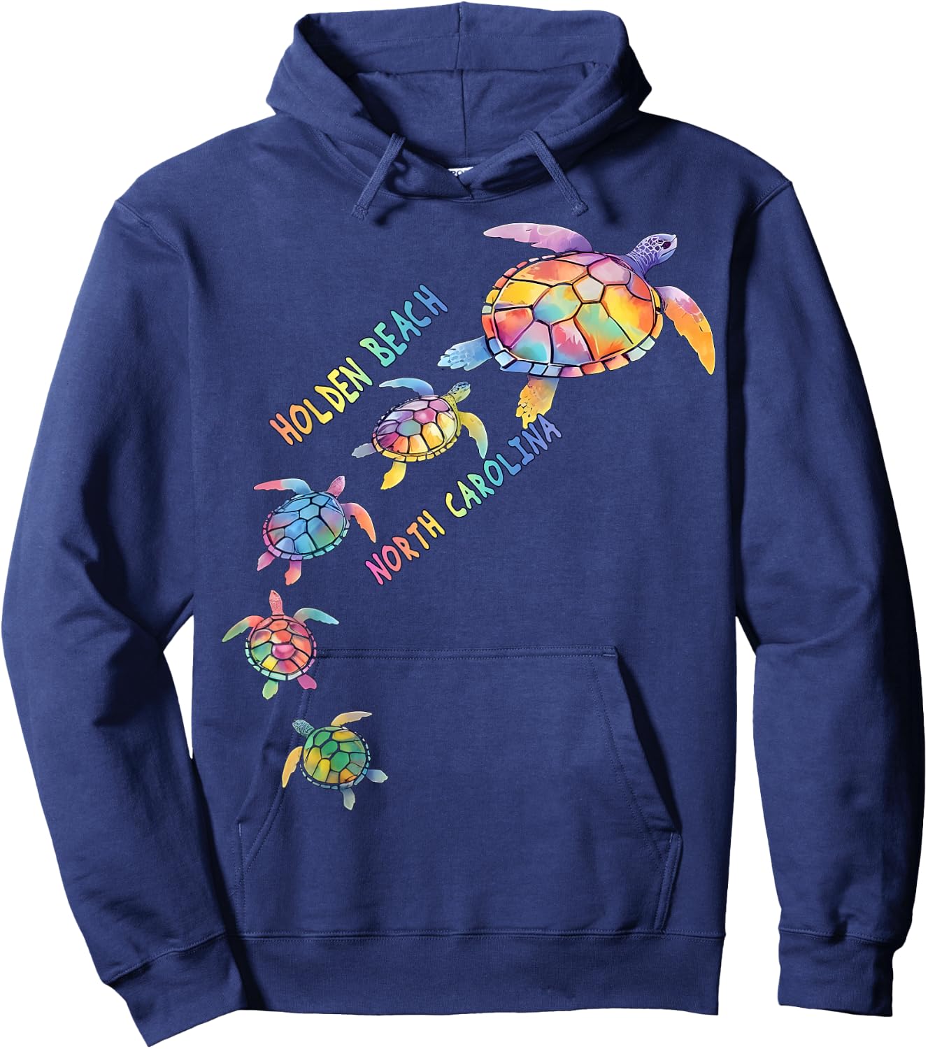 Holden Beach North Carolina Sea Turtle Lover Vacation Hoodie - Hoodie | Navy