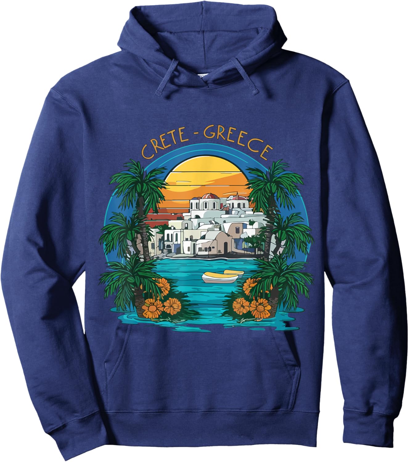 Crete Summer Greece Souvenir Greek Island Vacation Men Women Hoodie - Hoodie | Navy