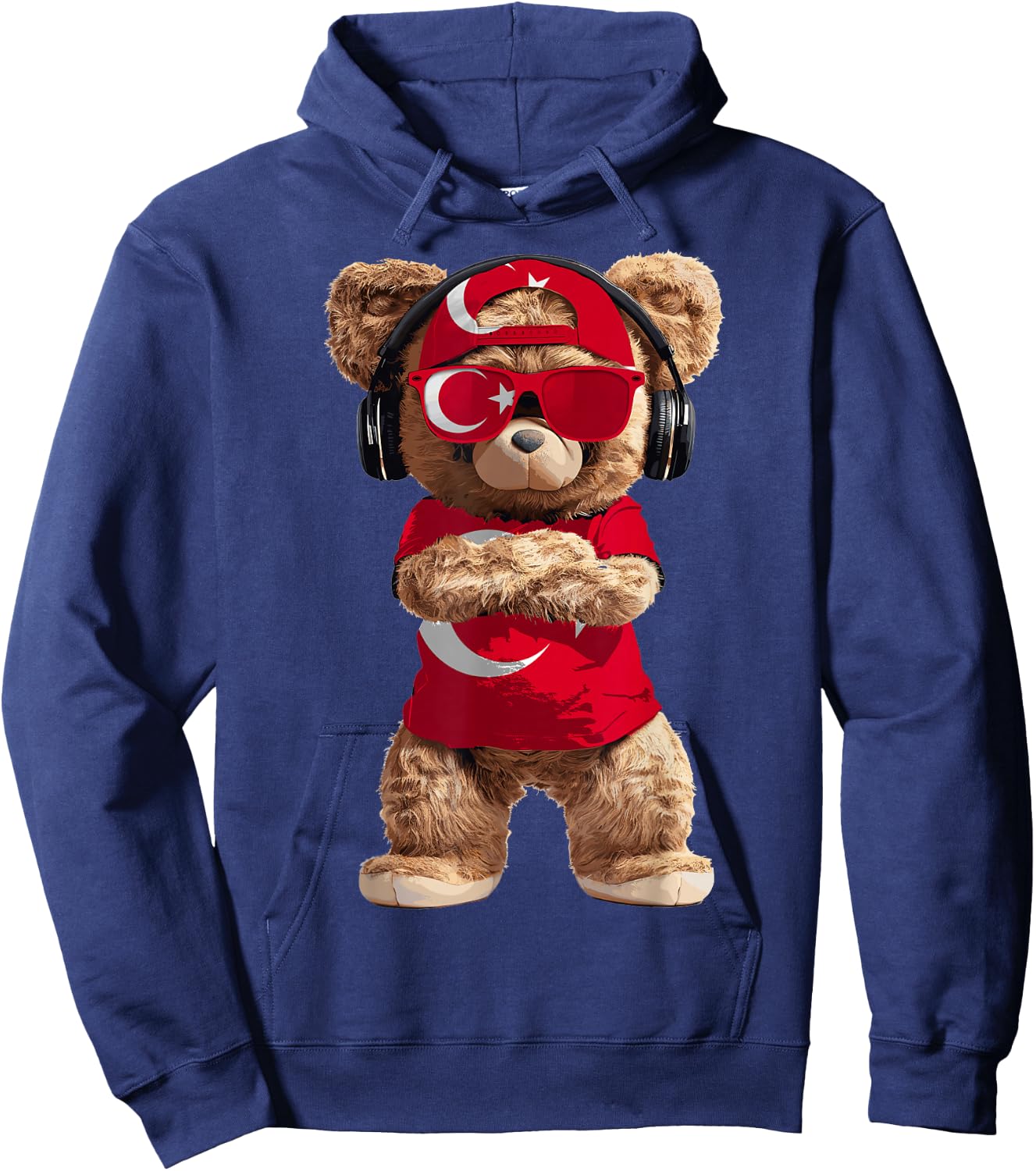 Turkey Flag Souvenirs Bear Outfit Products Turkish Hoodie - Hoodie | Navy