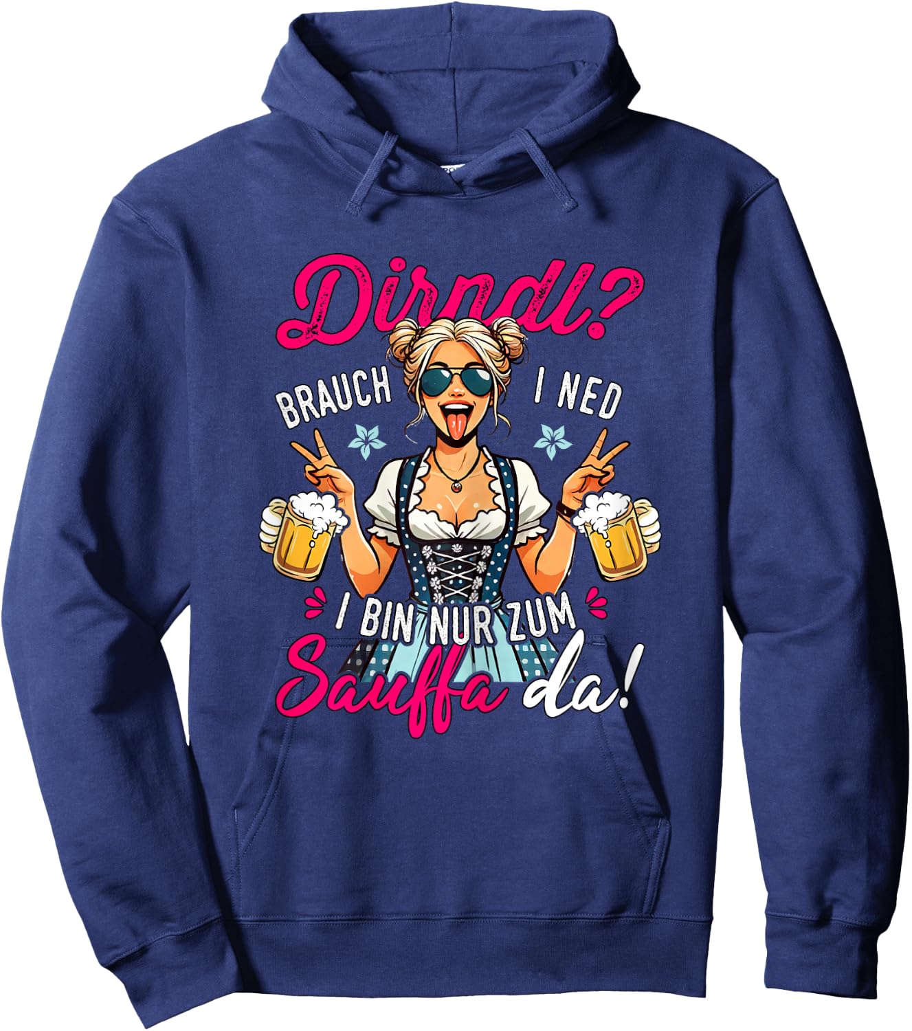 Passend für Oktoberfest Outfit Damen Trachtenshirt Trachten Hoodie - Hoodie | Navy