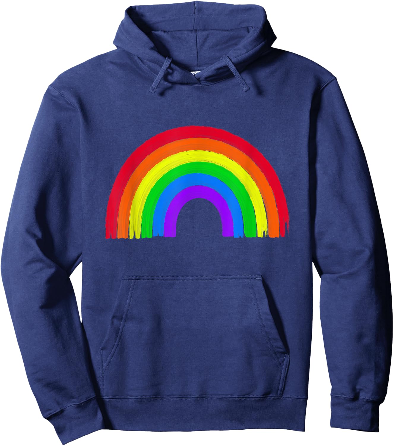 Rainbow with beautiful colourful colours - retro vintage , black Hoodie - Hoodie | Navy