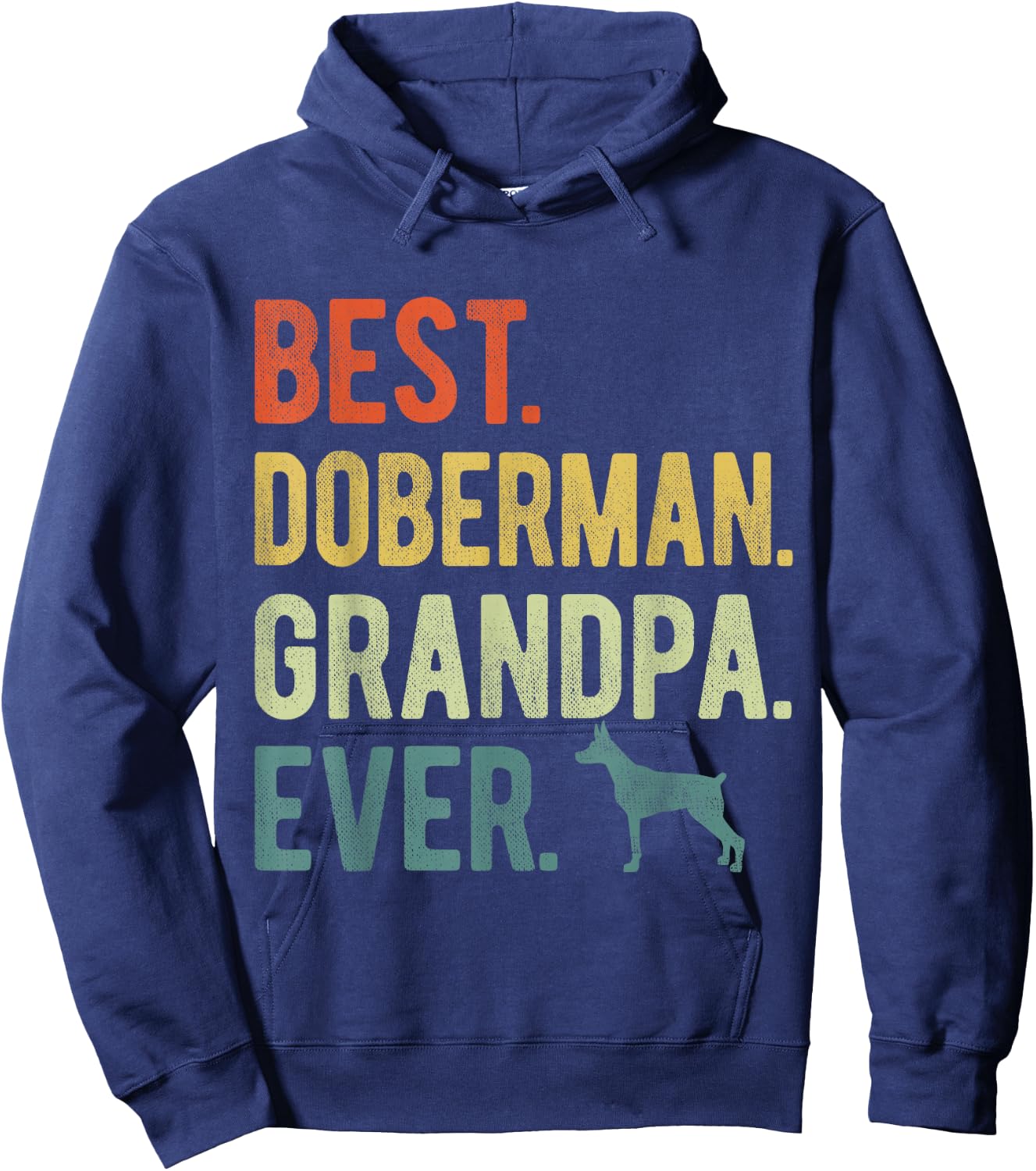 Best Doberman Grandpa Ever Dog Lovers Father's Day Hoodie - Hoodie | Navy