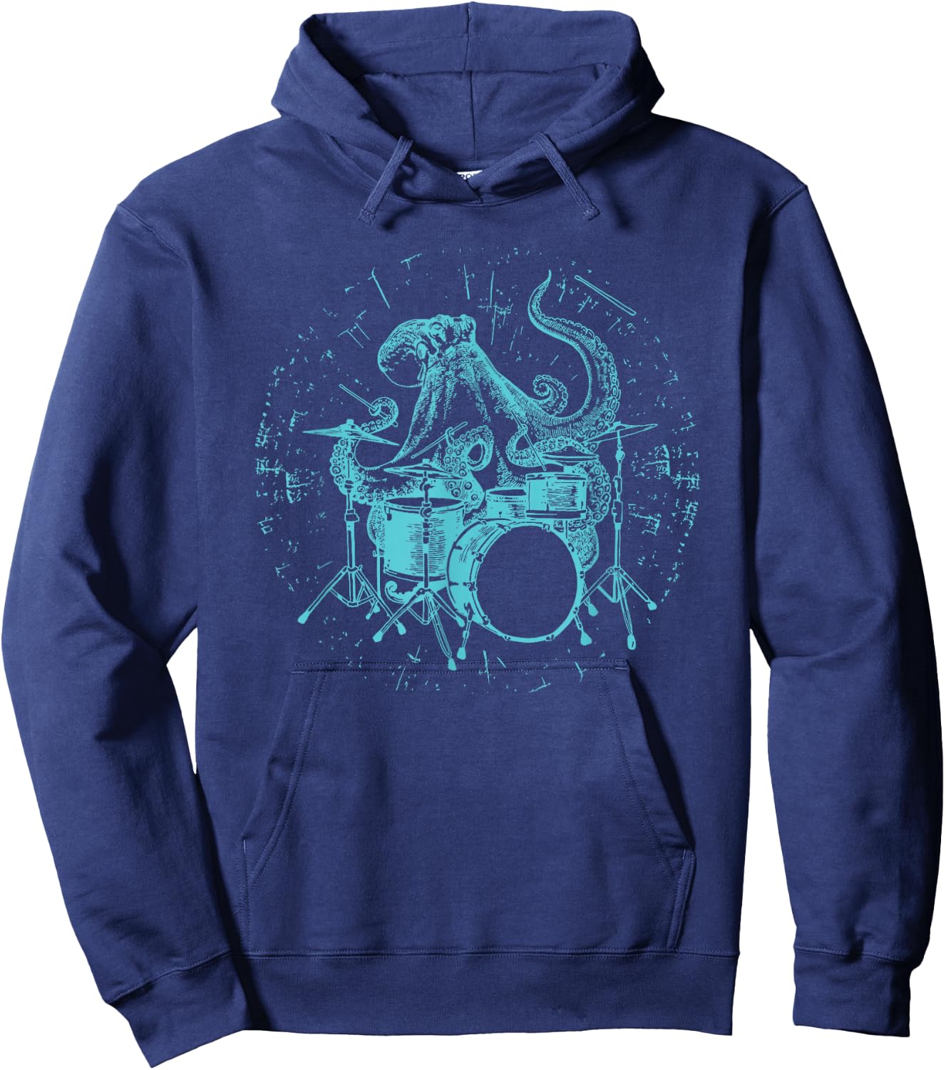 Octopus Playing Drums Funny Beach Drummer Rock Musician Hoodie - Hoodie | Navy