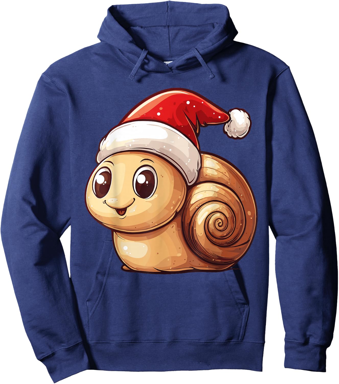 Snail Santa Hat Funny Snail Lovers Boys Girls Kids Christmas Hoodie - Hoodie | Navy