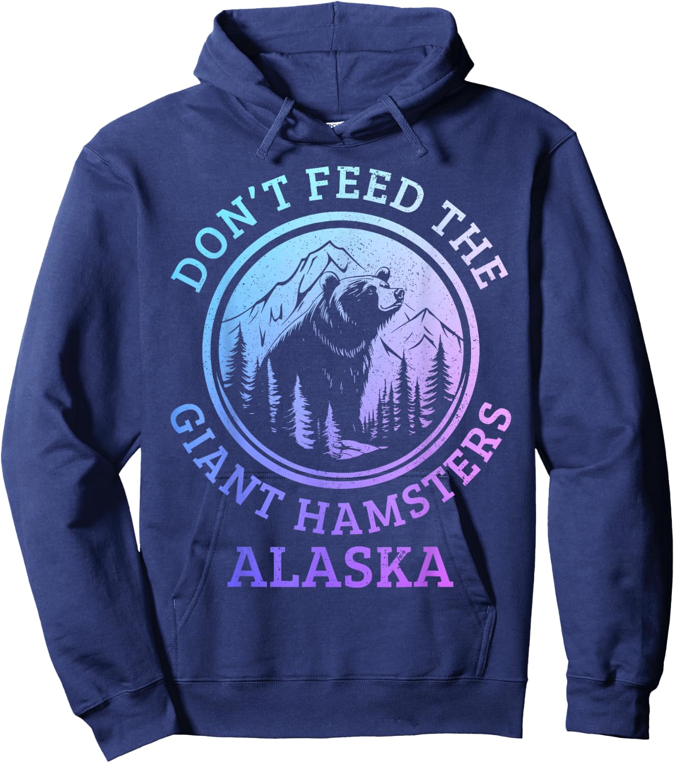 Alaska Grizzly Bear Funny Vintage Pride Souvenir Hoodie - Hoodie | Navy