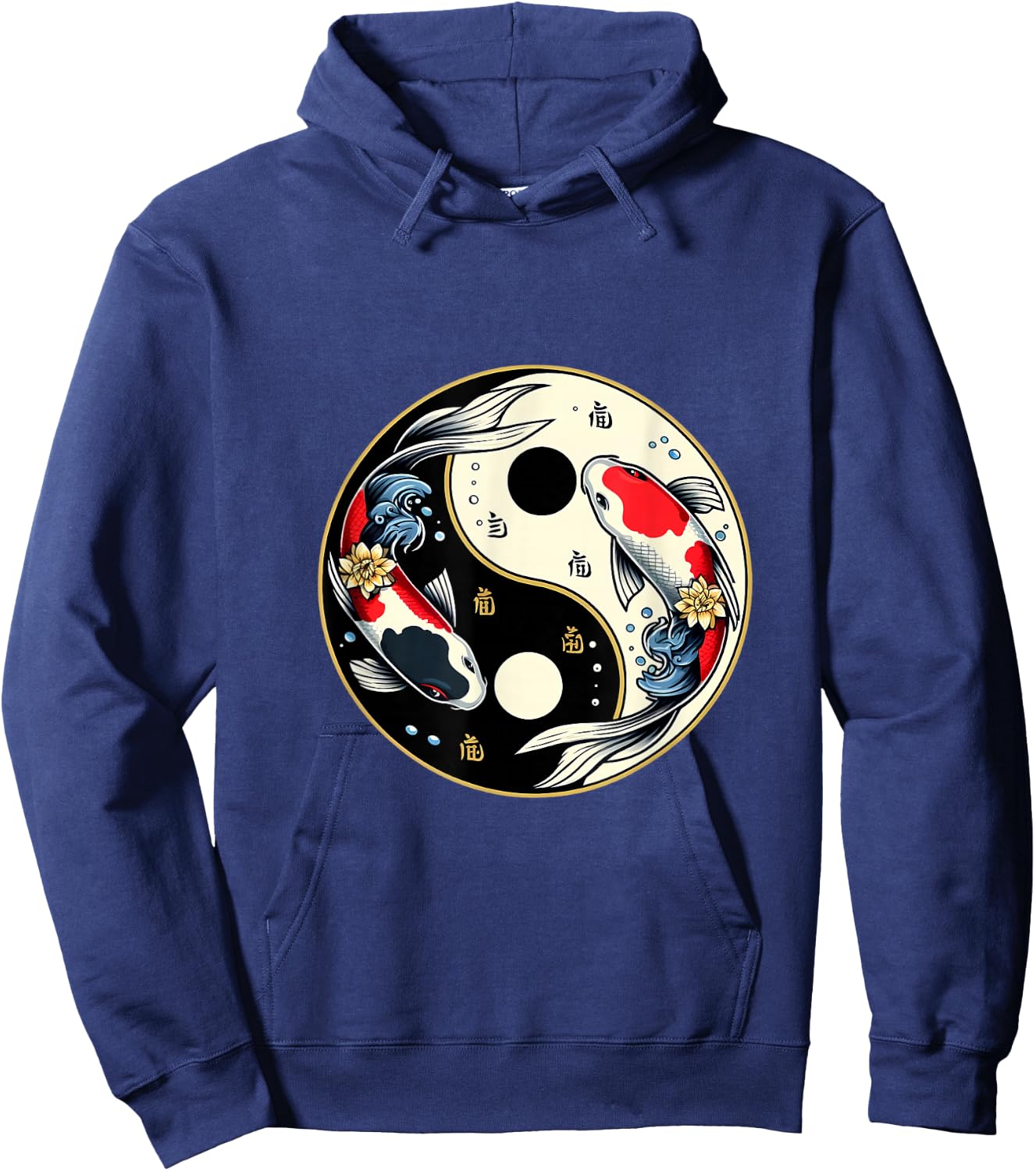 Yin Yang Koi Fish Design Hoodie - Hoodie | Navy