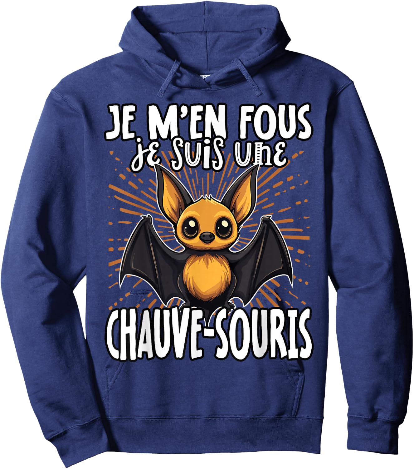 Je M'en Fous Je Suis Une Batwing - Cute Bat , Black, S Hoodie - Hoodie | Navy
