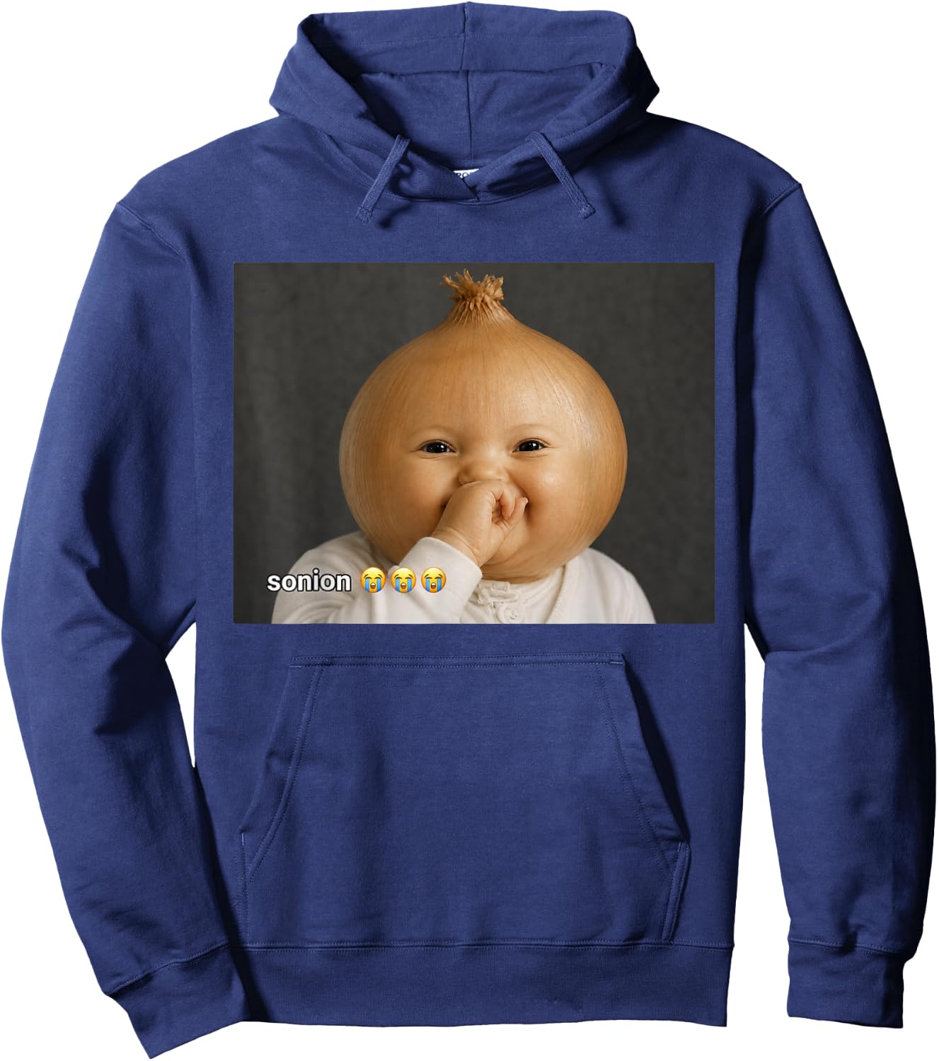 Funny Niche Ai Baby Laughing Sonion Brainrot Meme Hoodie - Hoodie | Navy