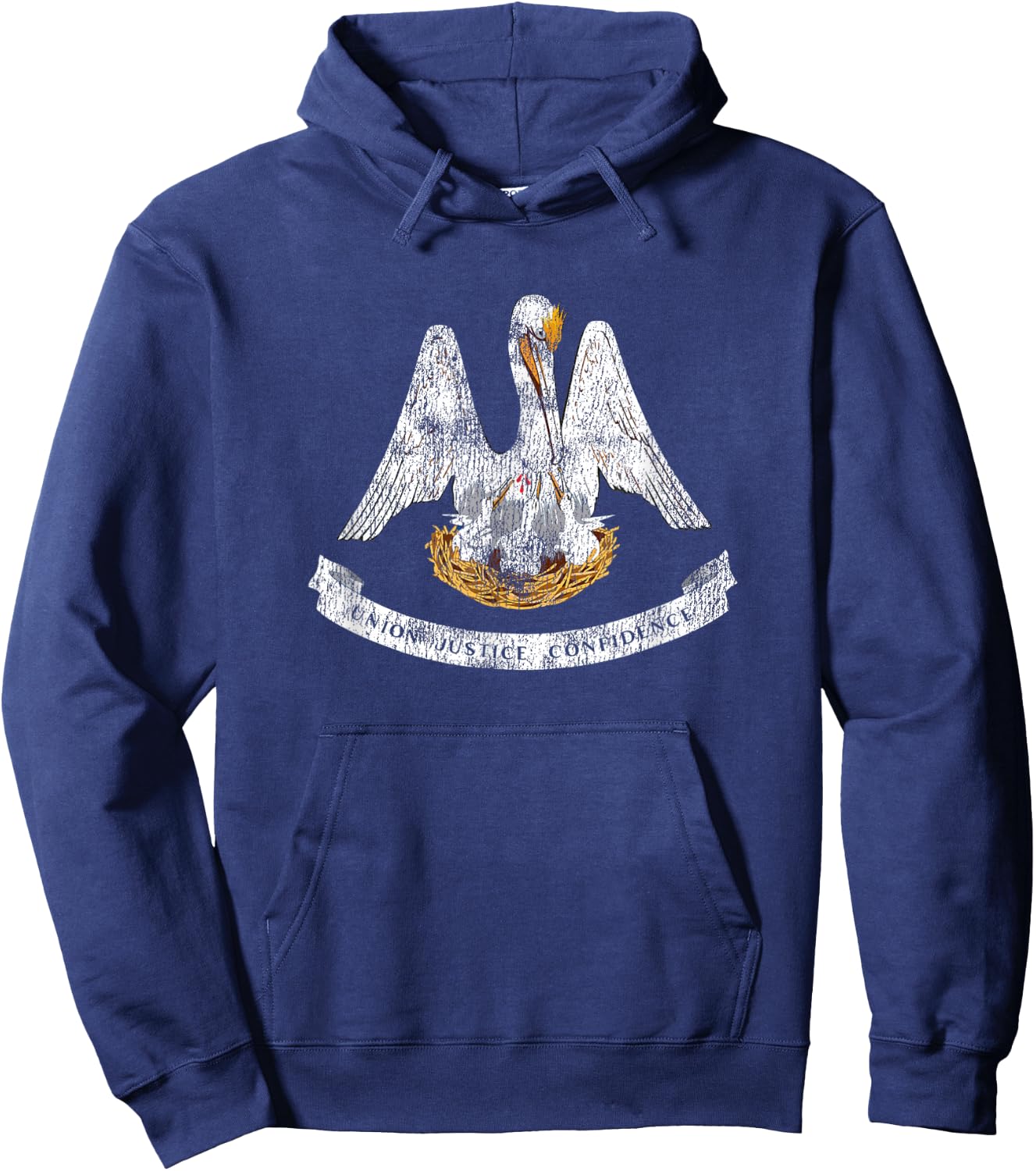 Retro Louisiana Flag Souvenir Hoodie - Hoodie | Navy