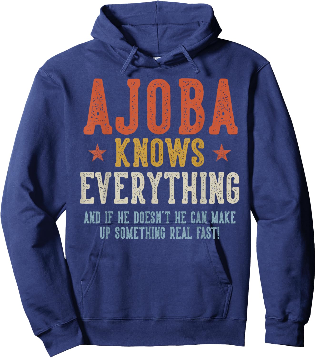 AJOBA Knows Everything Father's Day Retro Vintage Hoodie - Hoodie | Navy