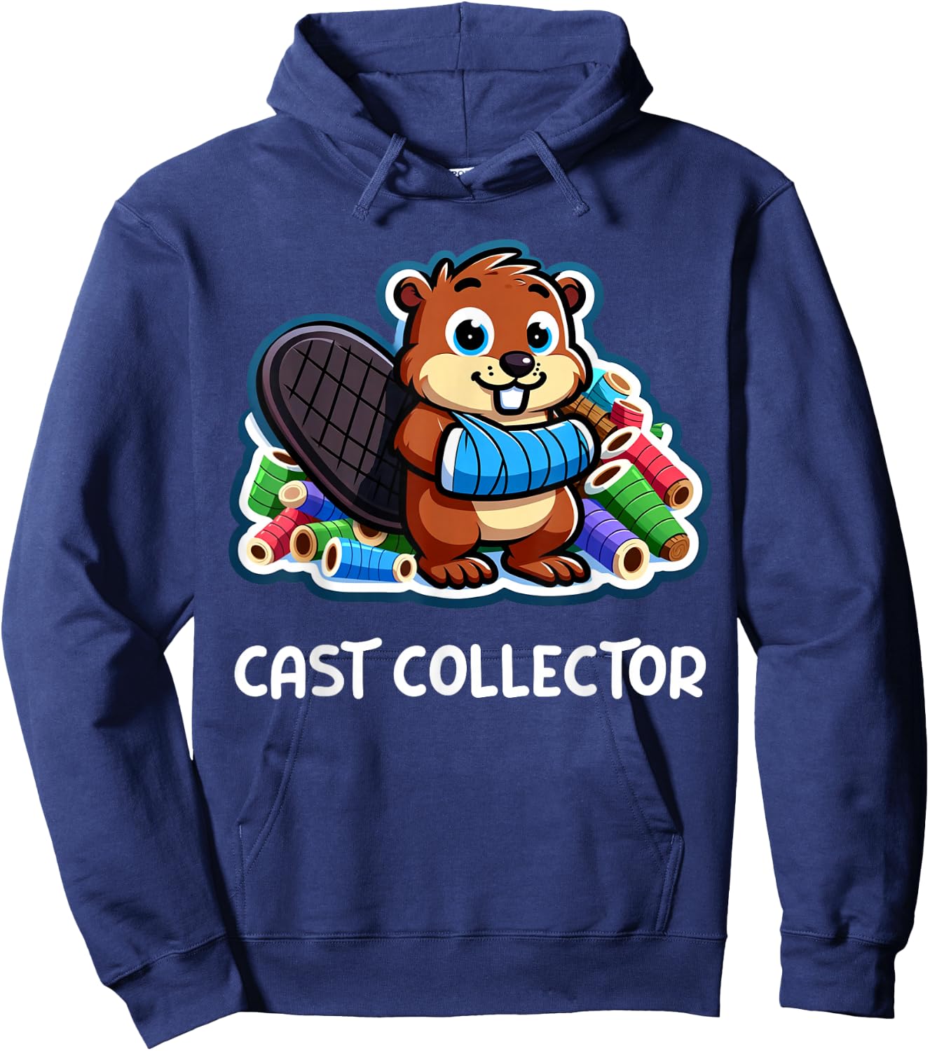 Funny Cast Collector Fun Broken Arm Gifts For Kids Hoodie - Hoodie | Navy