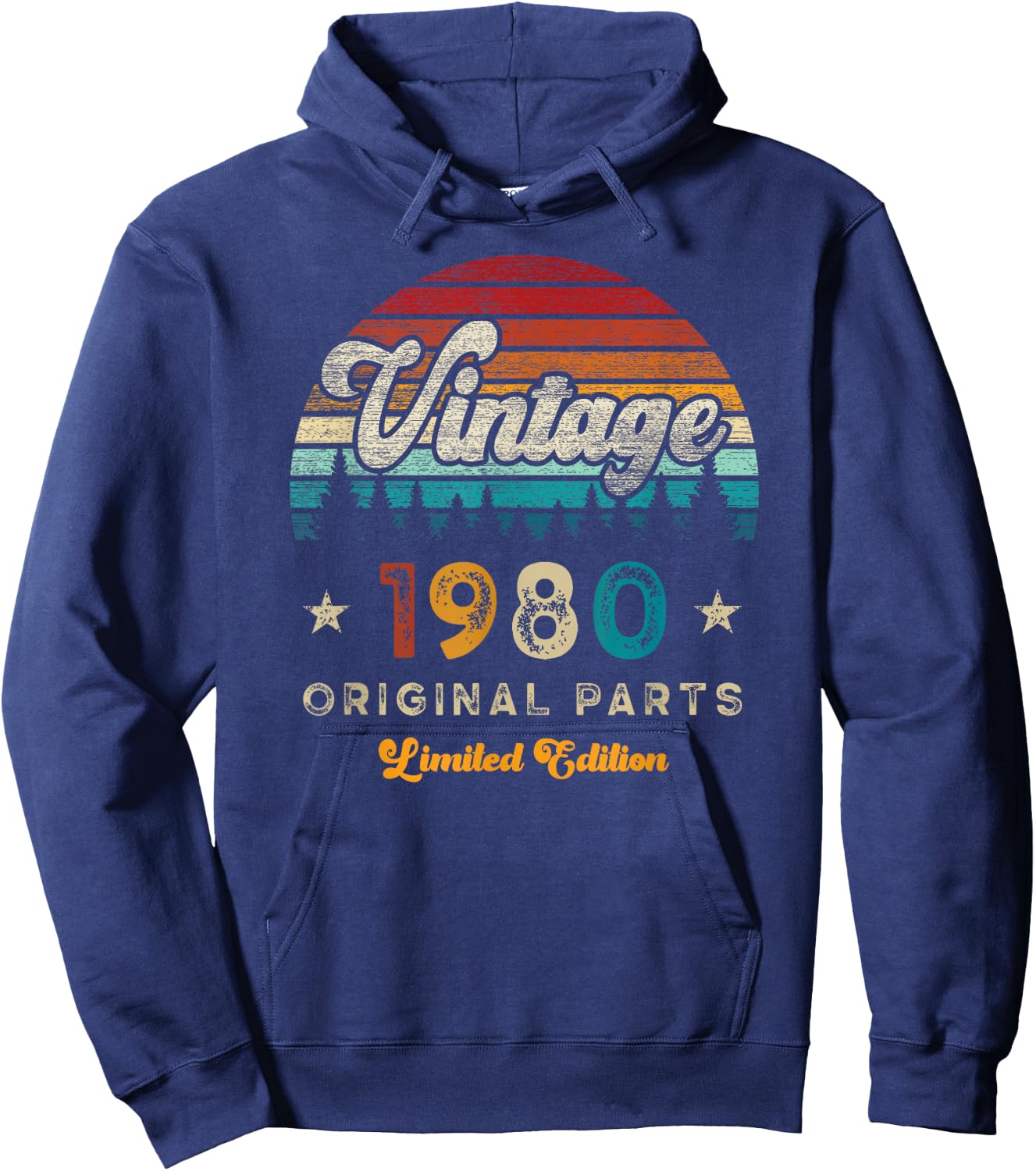 Vintage 1980 Birthday 45 Years Old Limited Edition Hoodie - Hoodie | Navy