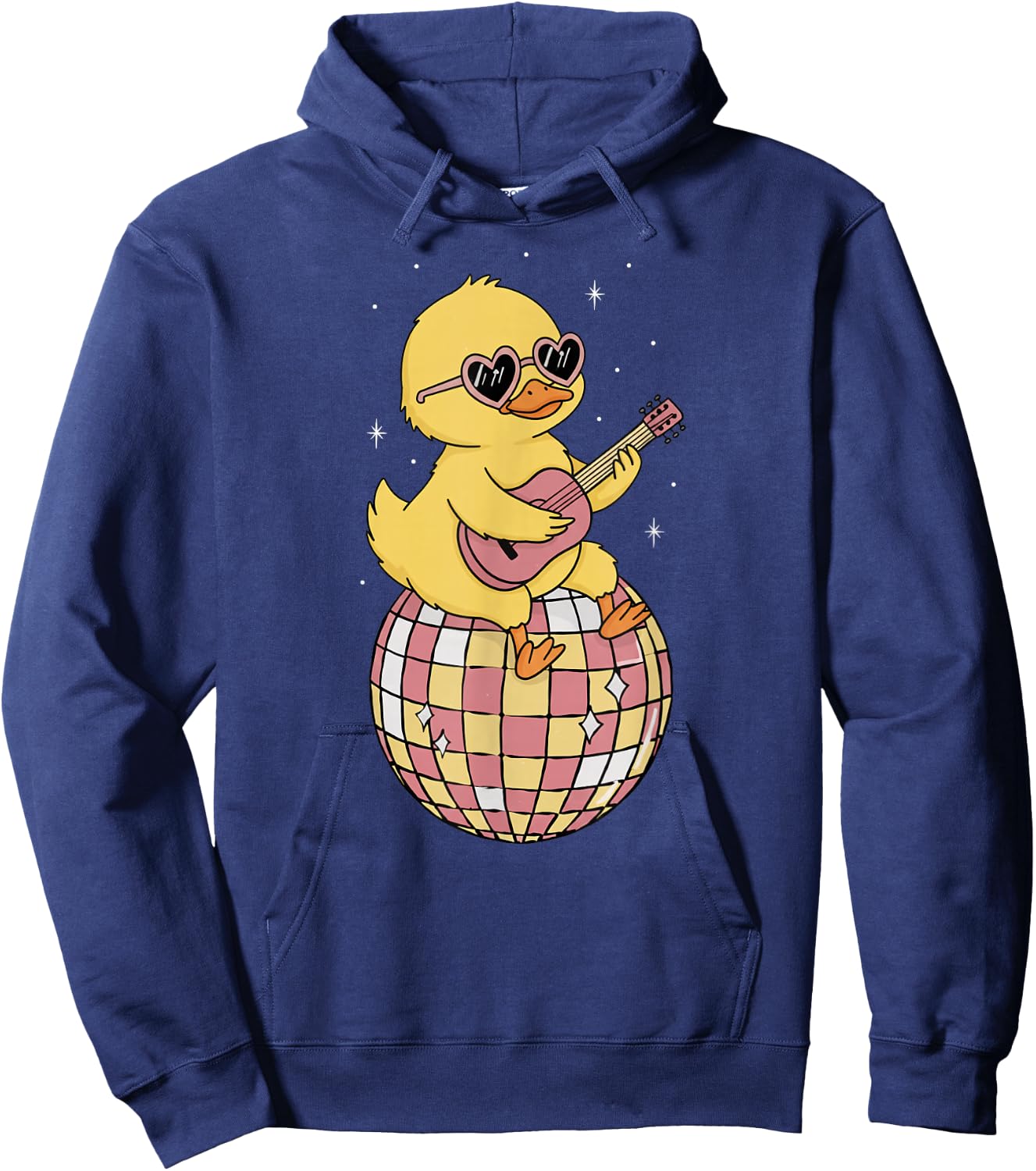 Funny Yellow Duck Disco Dancing Groovy Retro 80s Costume Hoodie - Hoodie | Navy
