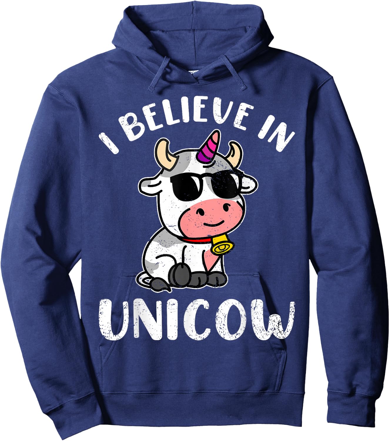 Believe In Unicow Funny Shirts Dairy Farmer Cattle Rancher Hoodie - Hoodie | Navy