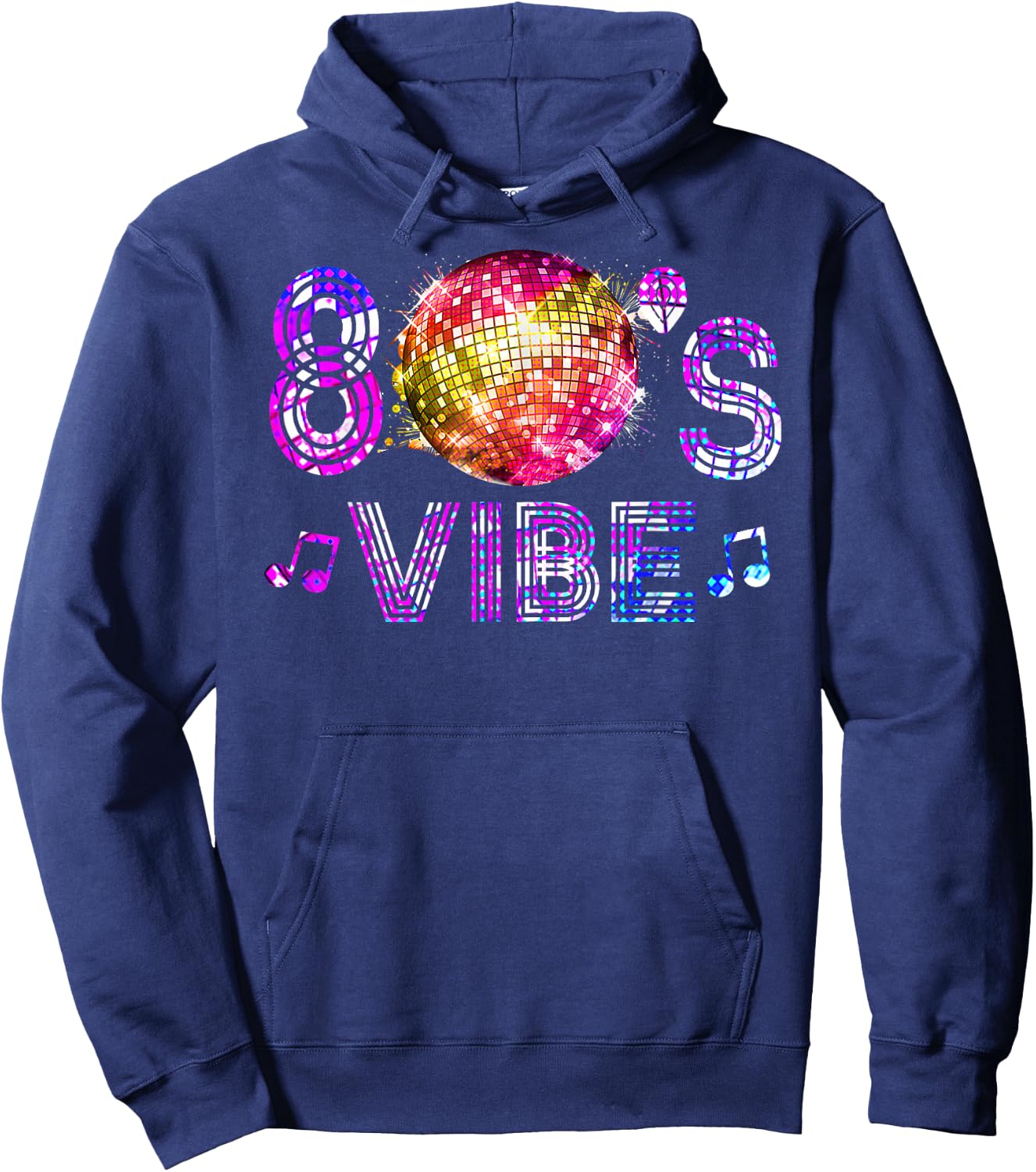 80s Vibe Funny 1980s Disco Themed Vintage Retro 80's Dancing Hoodie - Hoodie | Navy