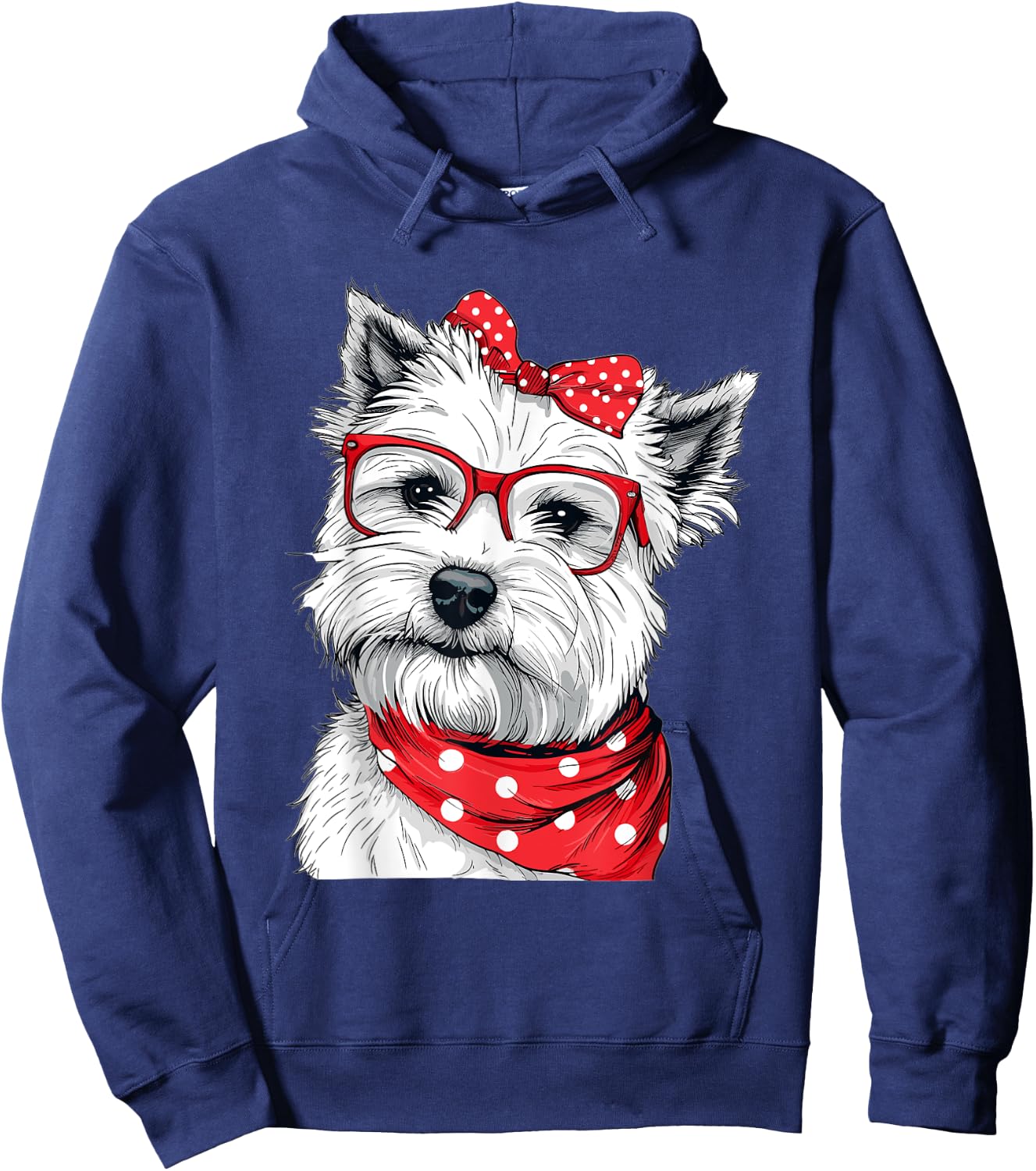 West Highland White Terrier Bandana Dog Breed Westie Women Girls Kids Hoodie - Hoodie | Navy