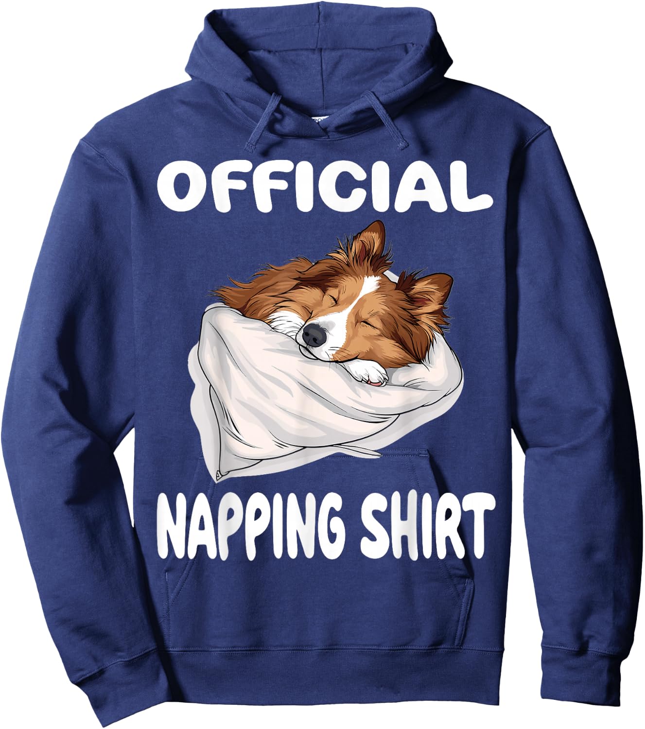 Shetland Sheepdog Sheltie Official Napping shirt Pajamas Hoodie - Hoodie | Navy