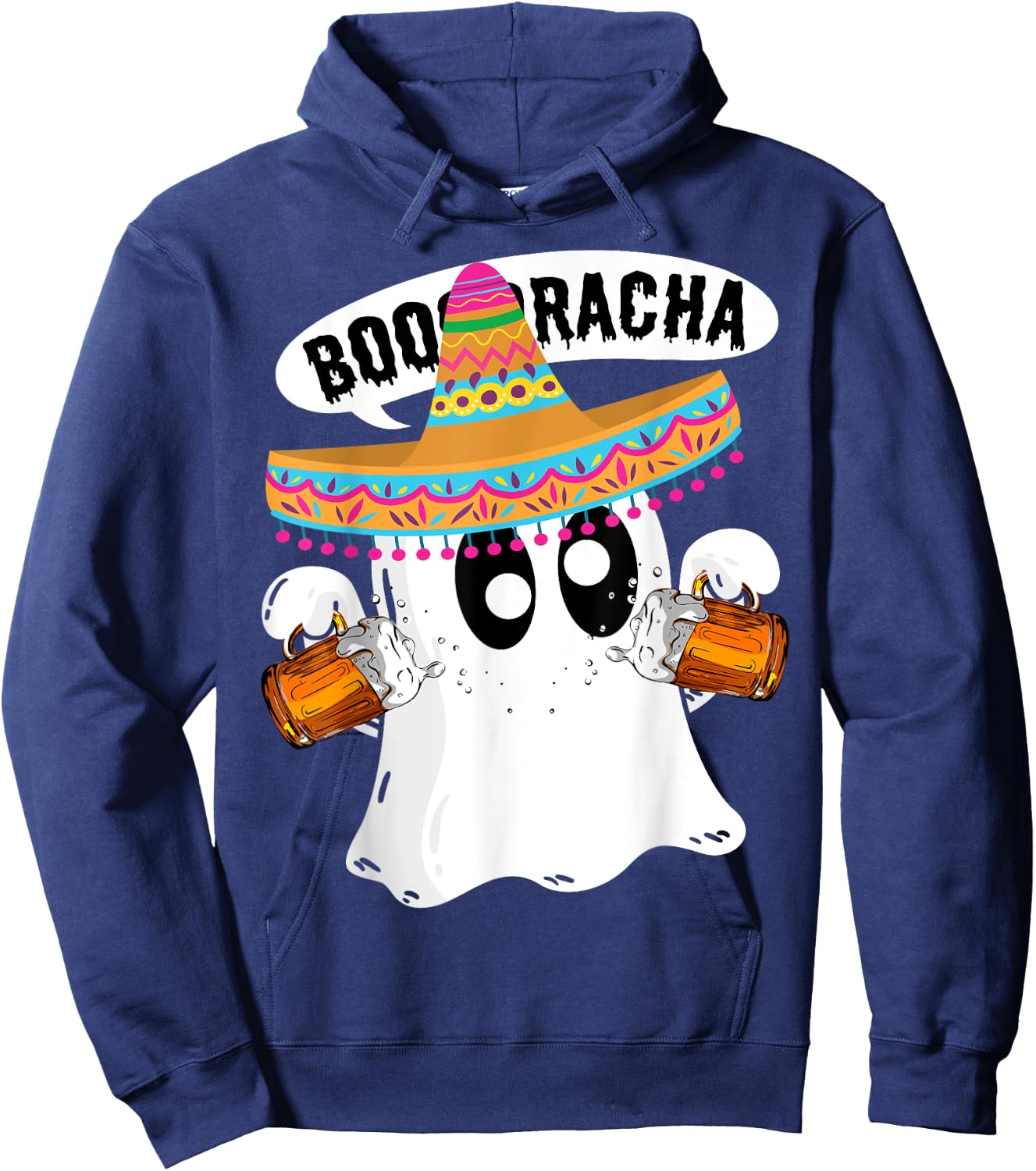 Boo-Racha Halloween Cute Ghost Boo Borracha Cinco De Mayo Hoodie - Hoodie | Navy