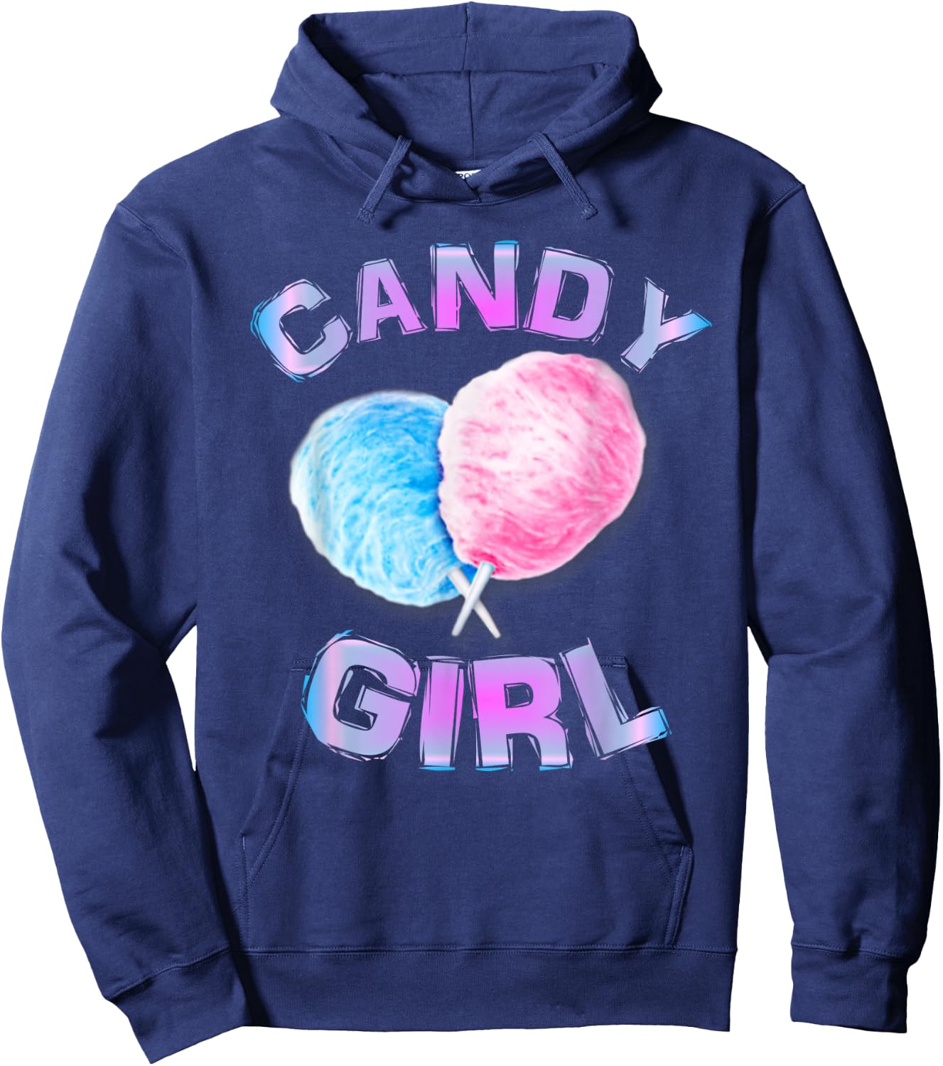 Cotton Candy Girl Cute Fun Girls Juniors Women Ages 3 to 63 Hoodie - Hoodie | Navy