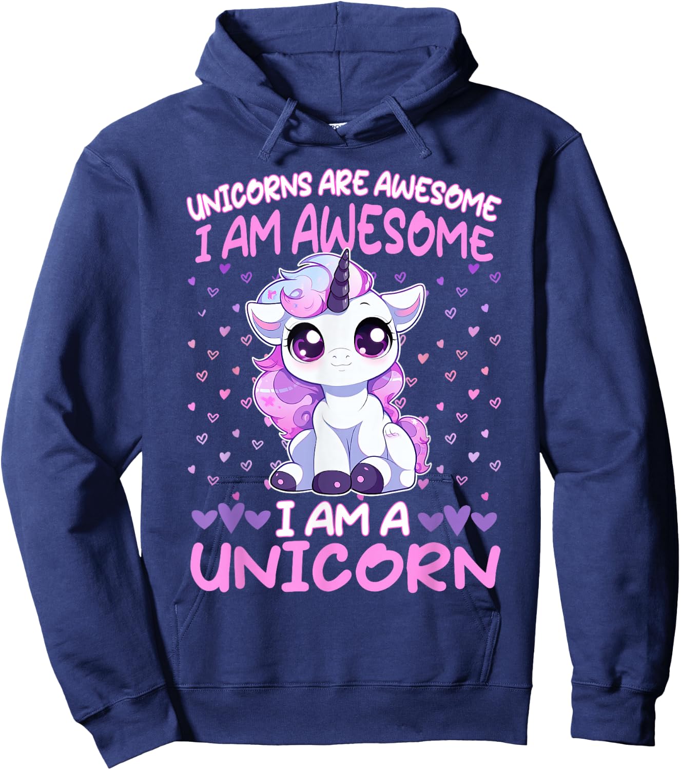 Unicorn Awesome Quote sweet unicorns daughter Hoodie - Hoodie | Navy