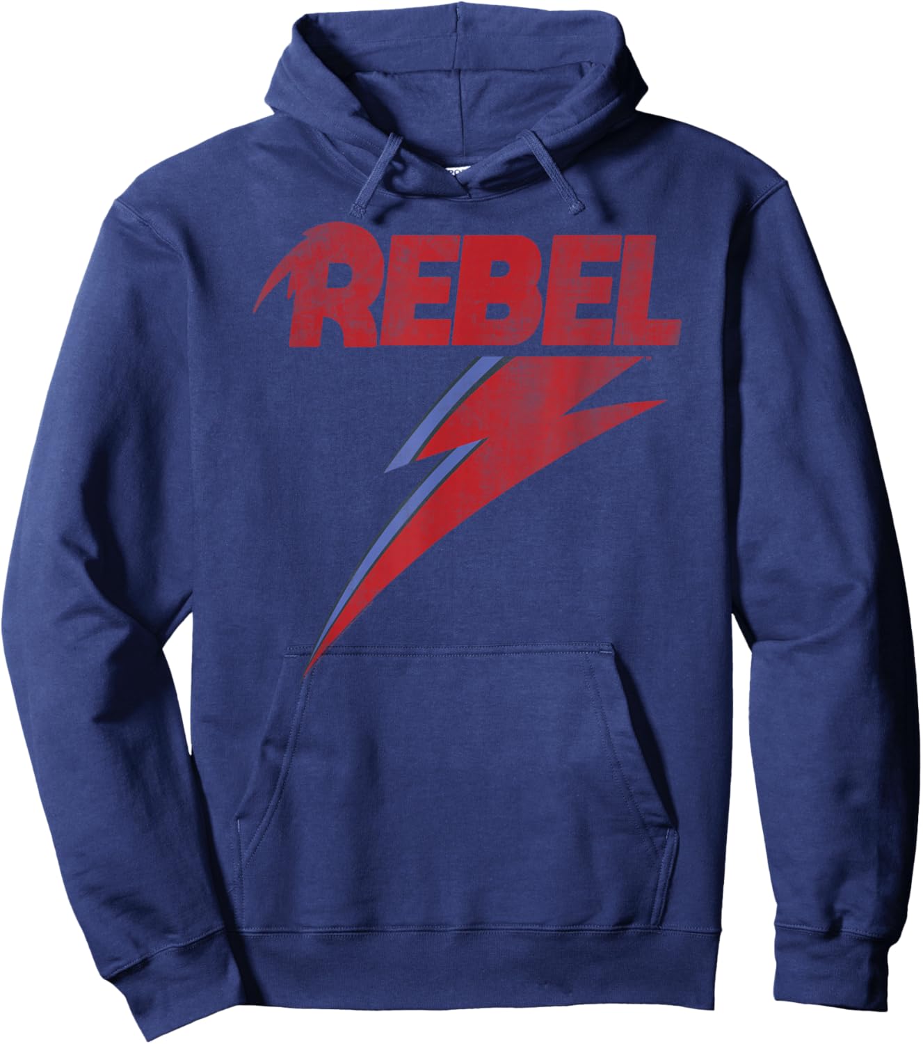 David Bowie Distressed Rebel Music , black Hoodie - Hoodie | Navy