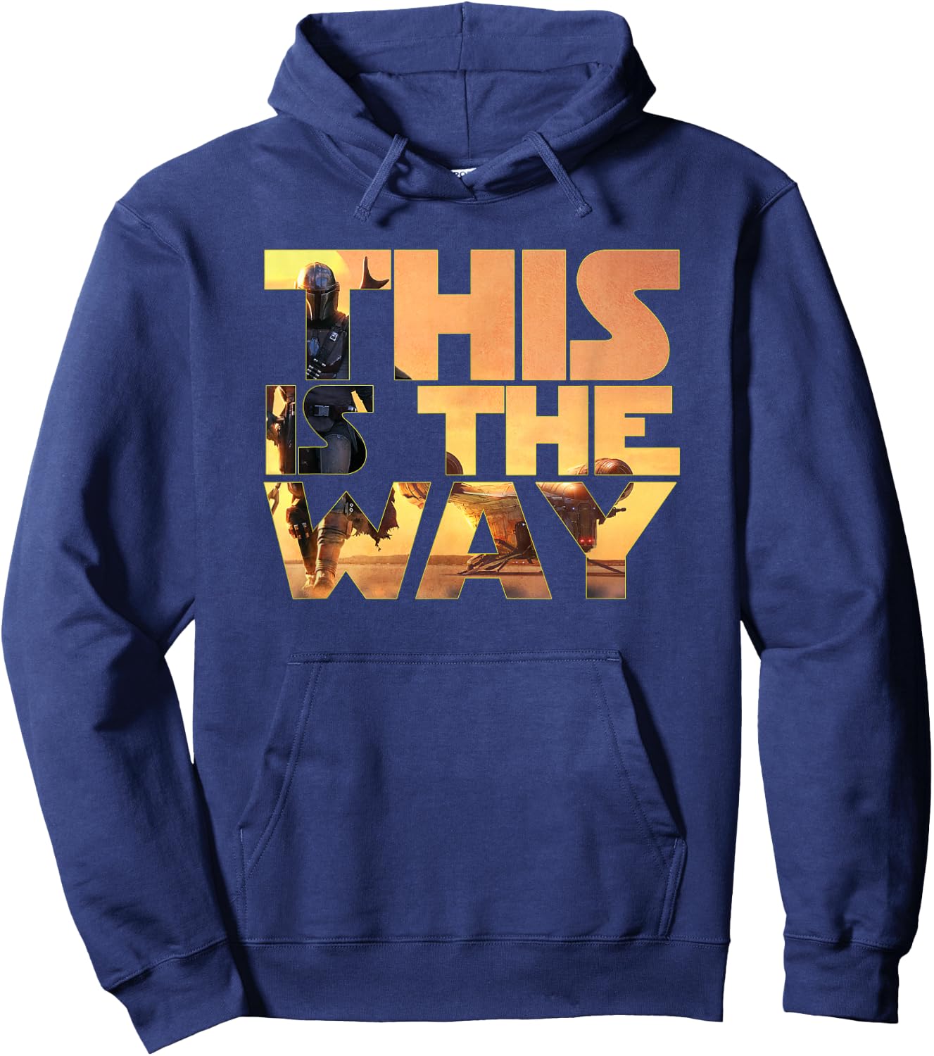 The Mandalorian This is The Way Poster Text Hoodie - Hoodie | Navy