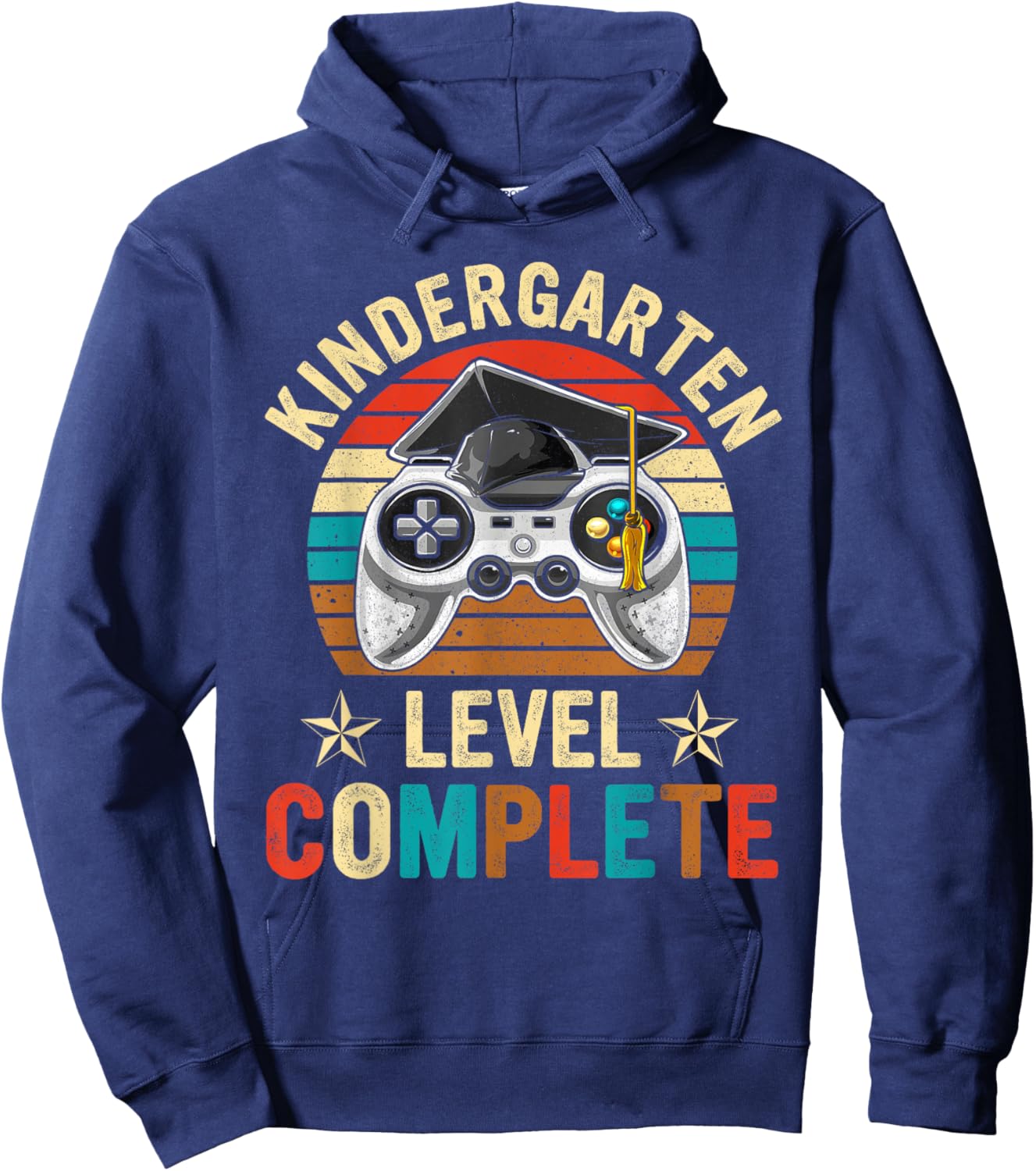 Kindergarten Level Complete Last Day Of School Graduate Boys Hoodie - Hoodie | Navy