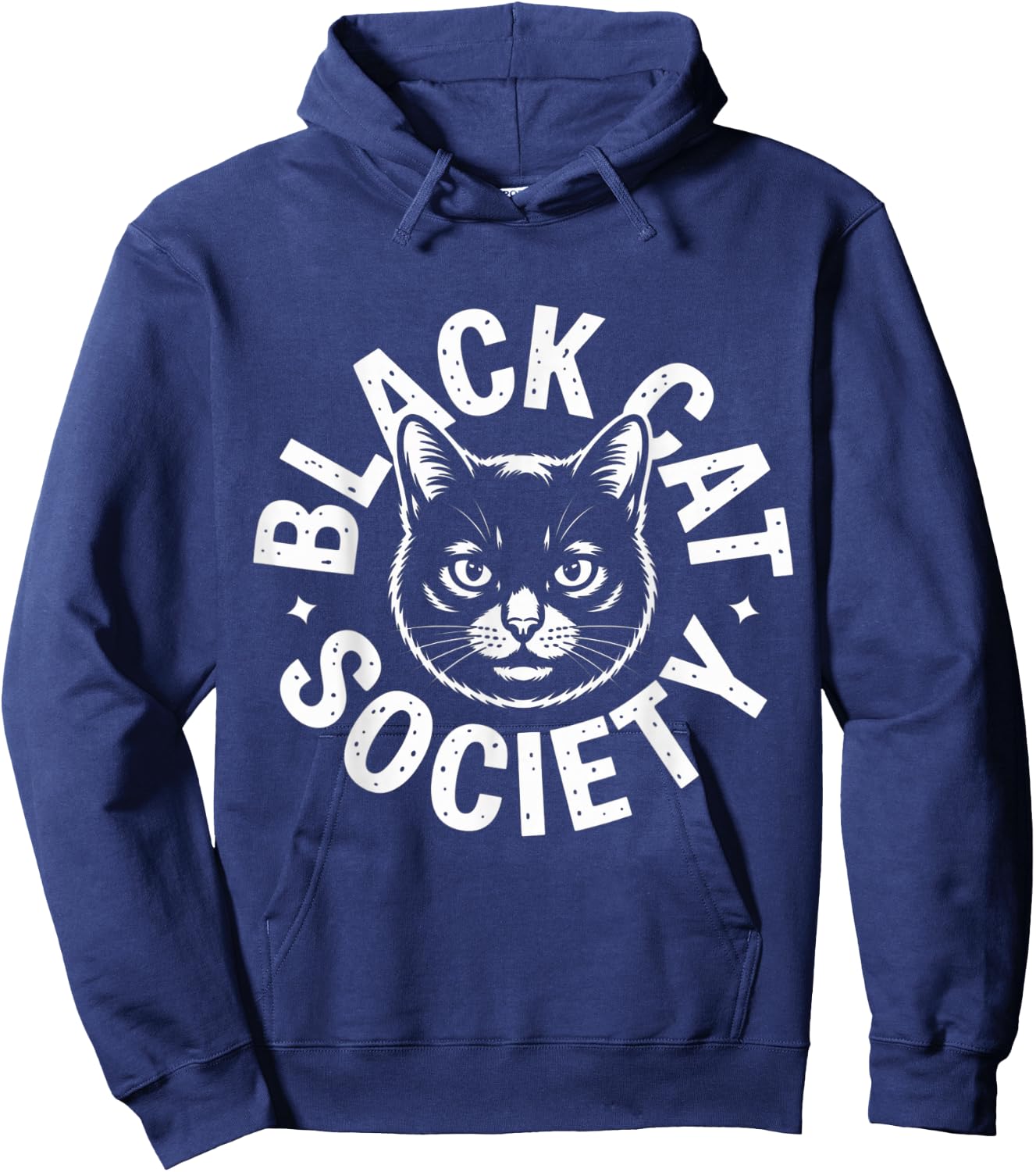 Retro Black Cat Society Witchy Aesthetic Hoodie - Hoodie | Navy