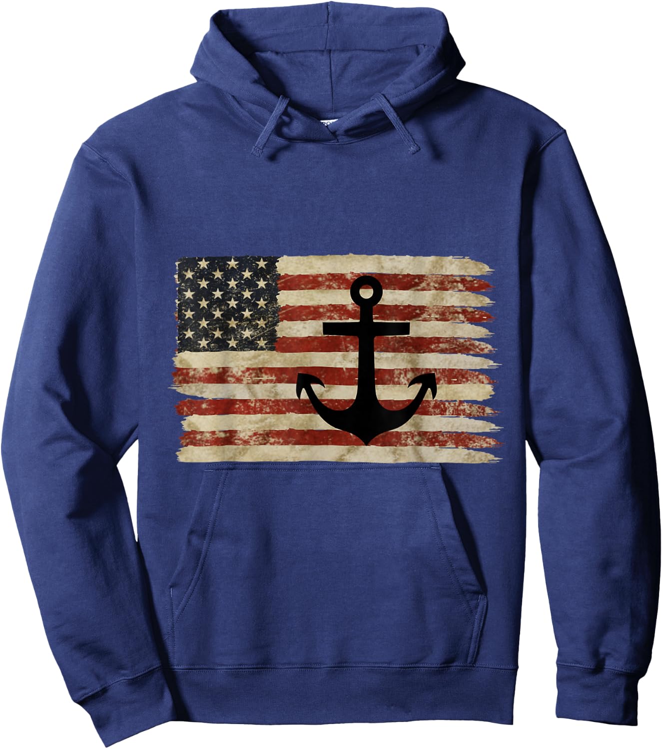 USA American Flag Nautical Anchor Patriotic Sailor Military Hoodie - Hoodie | Navy