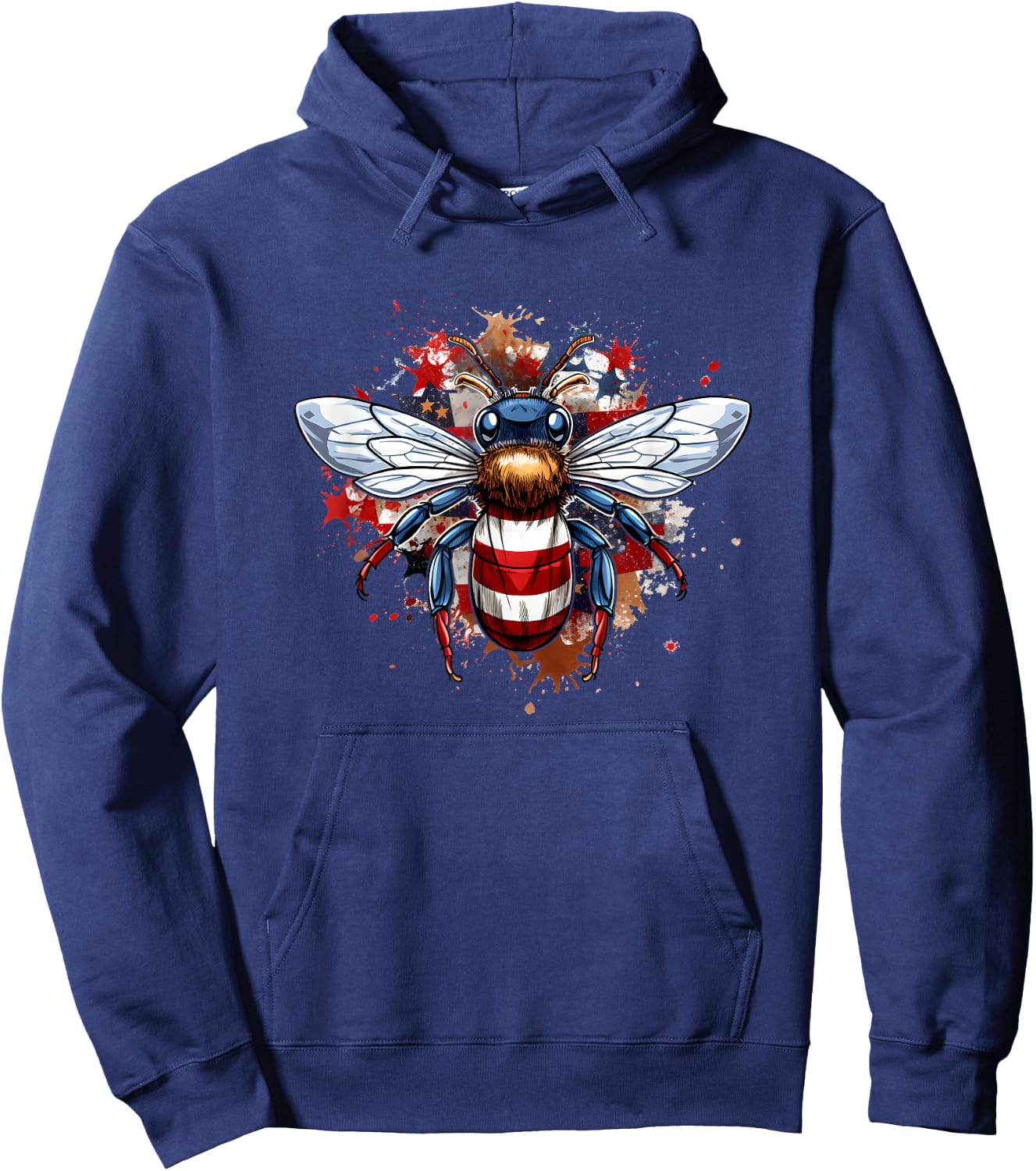 Veterans day, 4th of July patriotic bee usa flag Hoodie - Hoodie | Navy