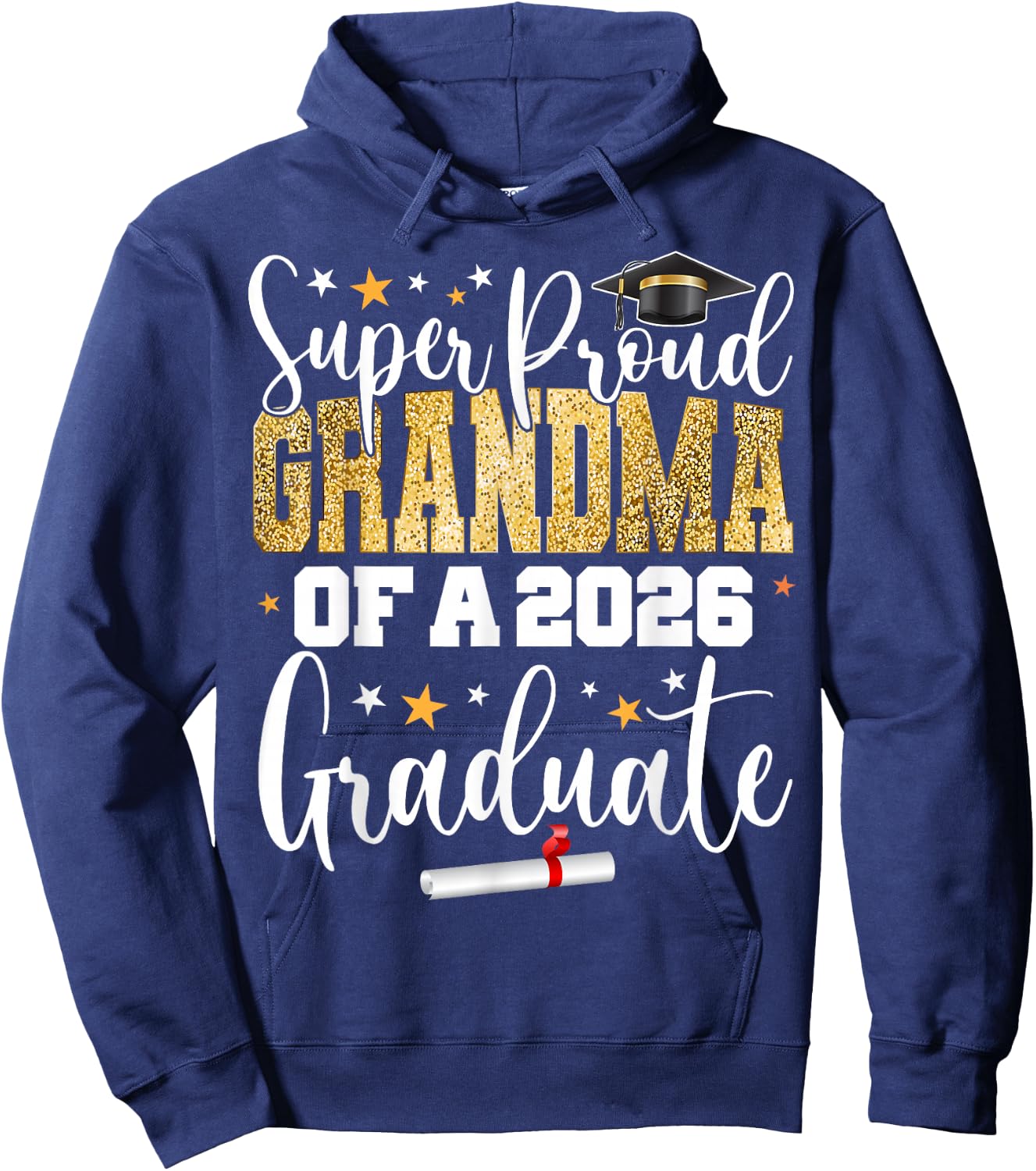 Proud Grandma of A Class of 2026 Graduate Senior Graduation Hoodie - Hoodie | Navy