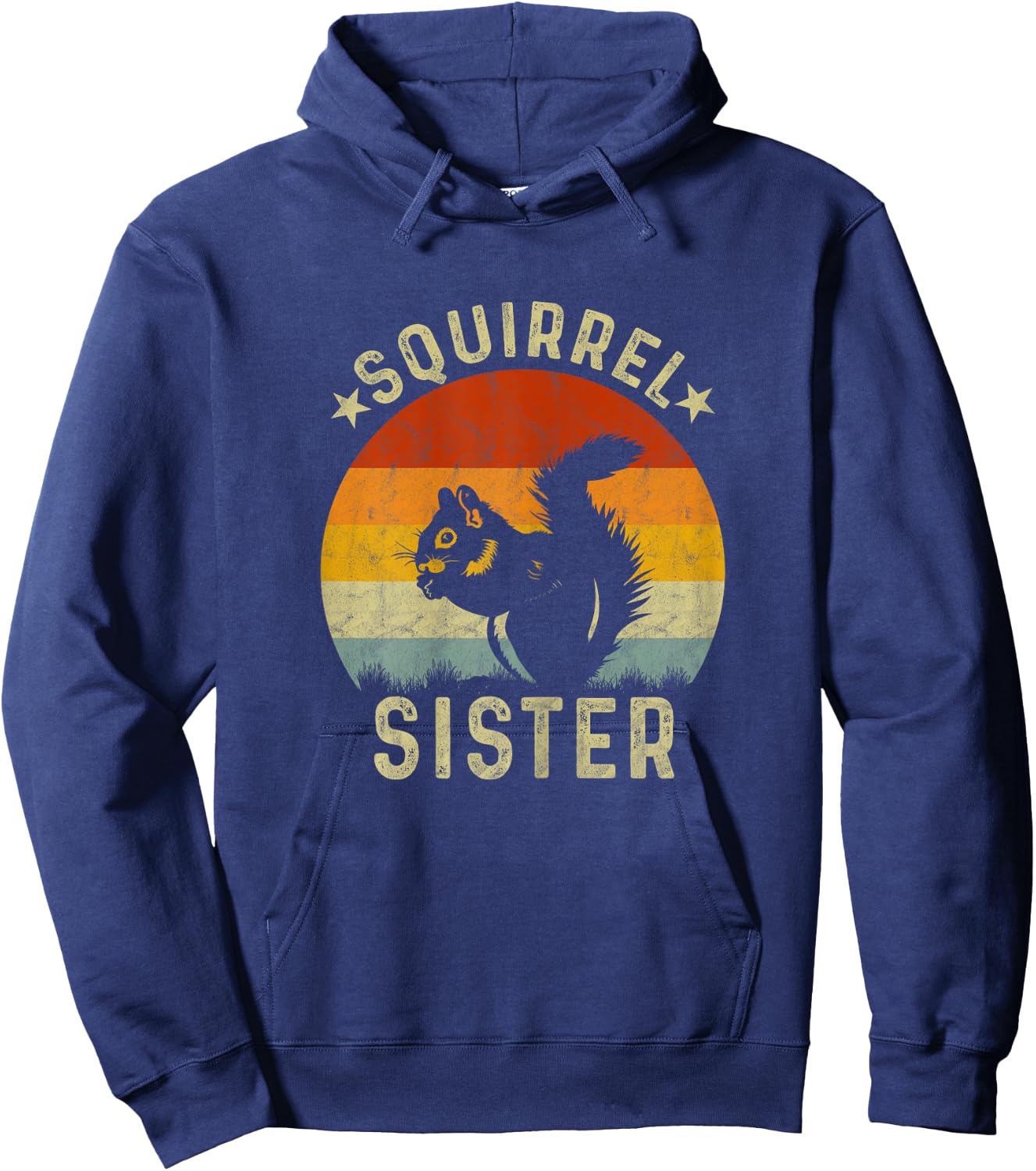 Vintage Squirrel Graphic for Squirrel Lover Sister Retro Hoodie - Hoodie | Navy