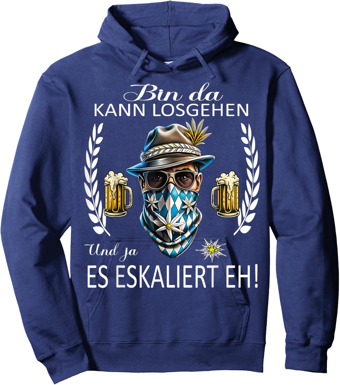 Grantler Trachten Herren Tracht Lausbua passend Oktoberfest Hoodie - Hoodie | Navy