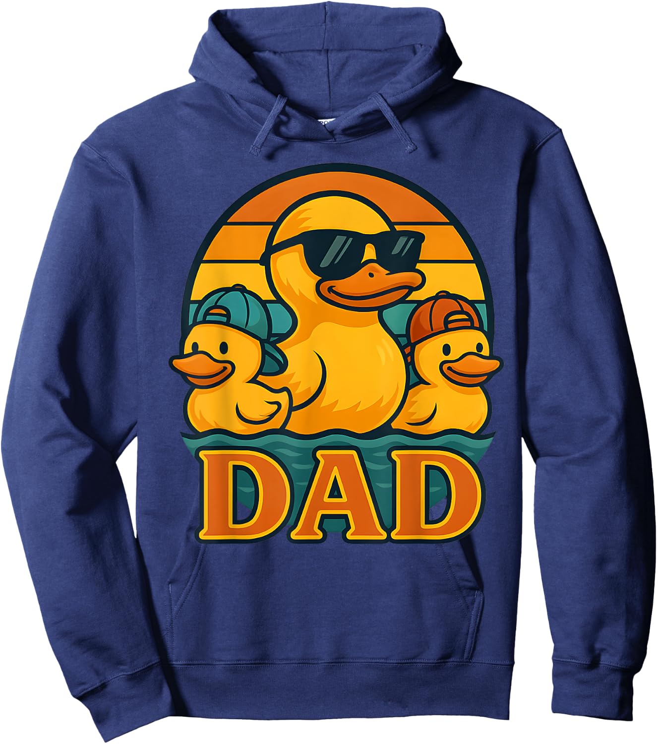 Dad Rubber Duck Retro Rubber Ducky Family Retro Dad of Boys Hoodie - Hoodie | Navy