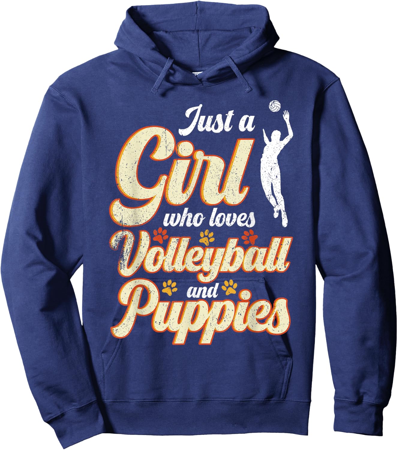 Just a Girl who loves Volleyball and Puppies Hoodie - Hoodie | Navy