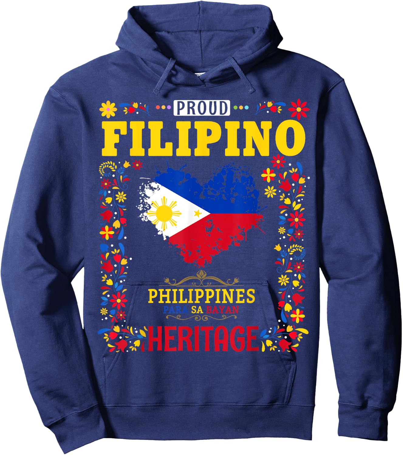 Filipino Heritage Flag - Kids Outfit Idea - Philippines Flag Hoodie - Hoodie | Navy