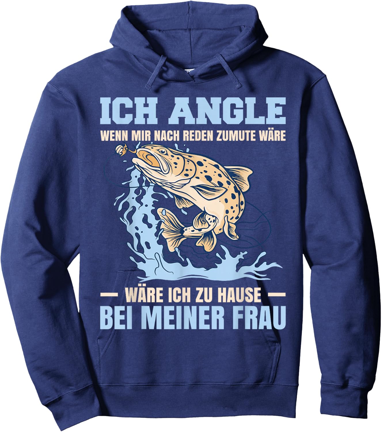 Funny Fish Fisherman Fishing Fisherman Fishing , black Hoodie - Hoodie | Navy