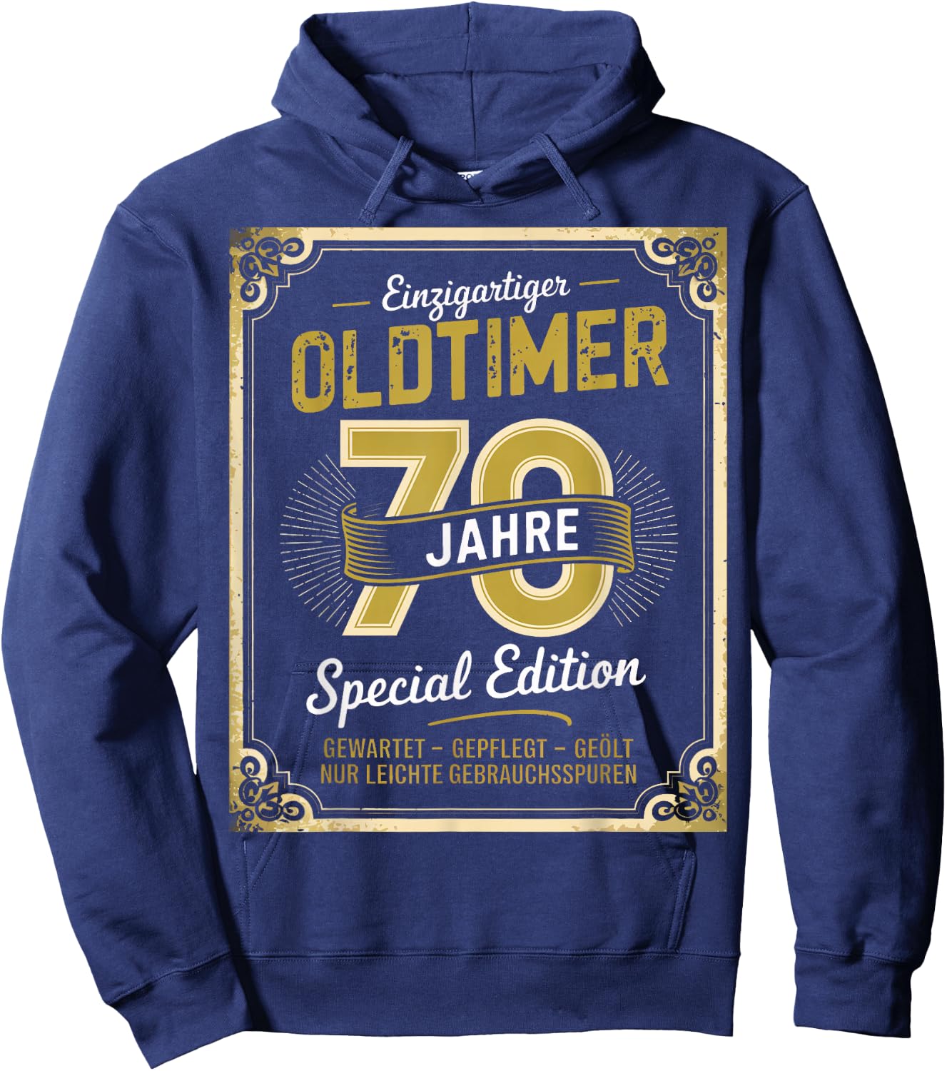 70th Birthday Man Woman 70 Years 1954 Decorative Funny Gift , black Hoodie - Hoodie | Navy