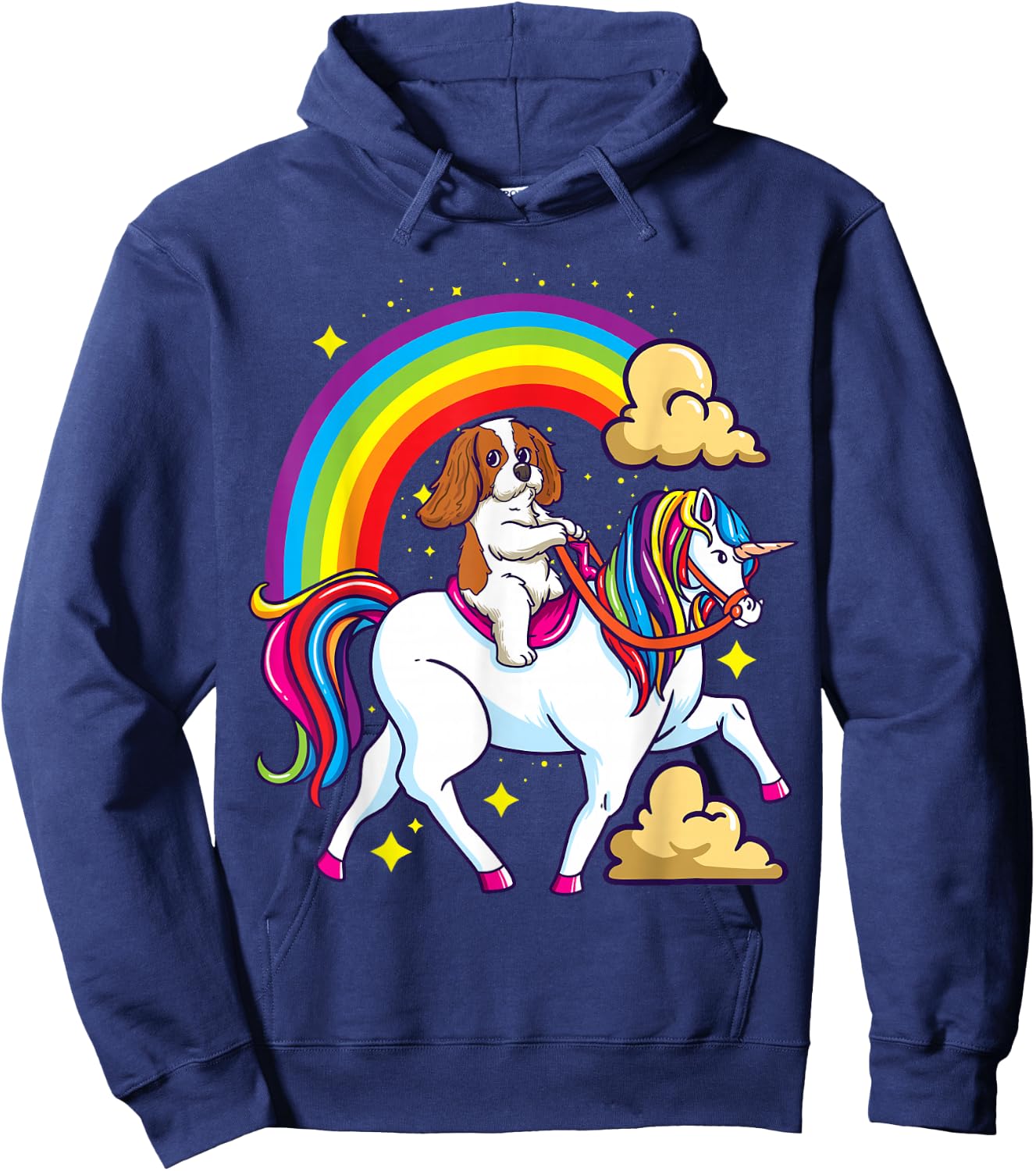 Cavalier King Charles Spaniel Ruby and Unicorn Gifts Hoodie - Hoodie | Navy